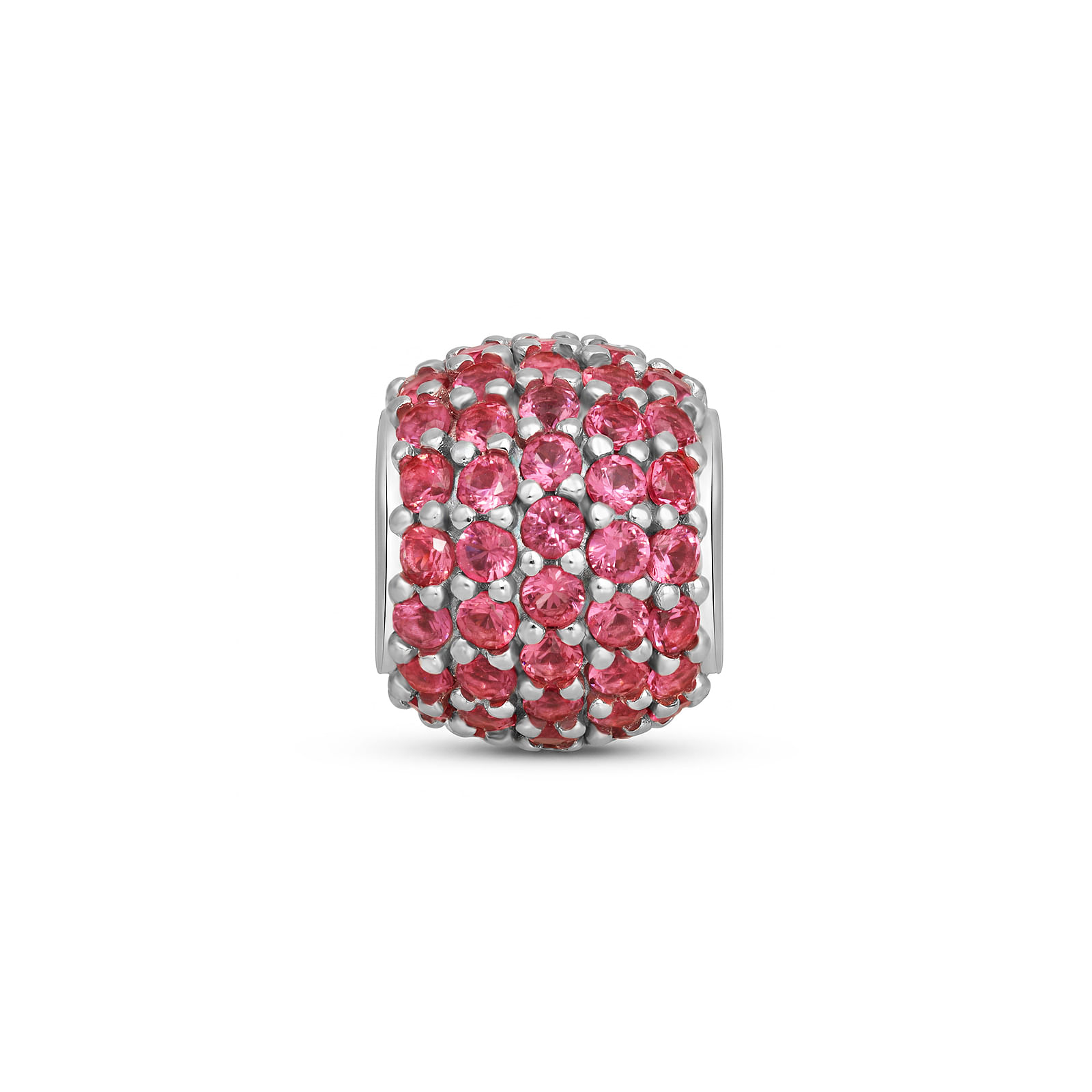 Separador Life Pavê em Prata 925 com Zircônia Rosa