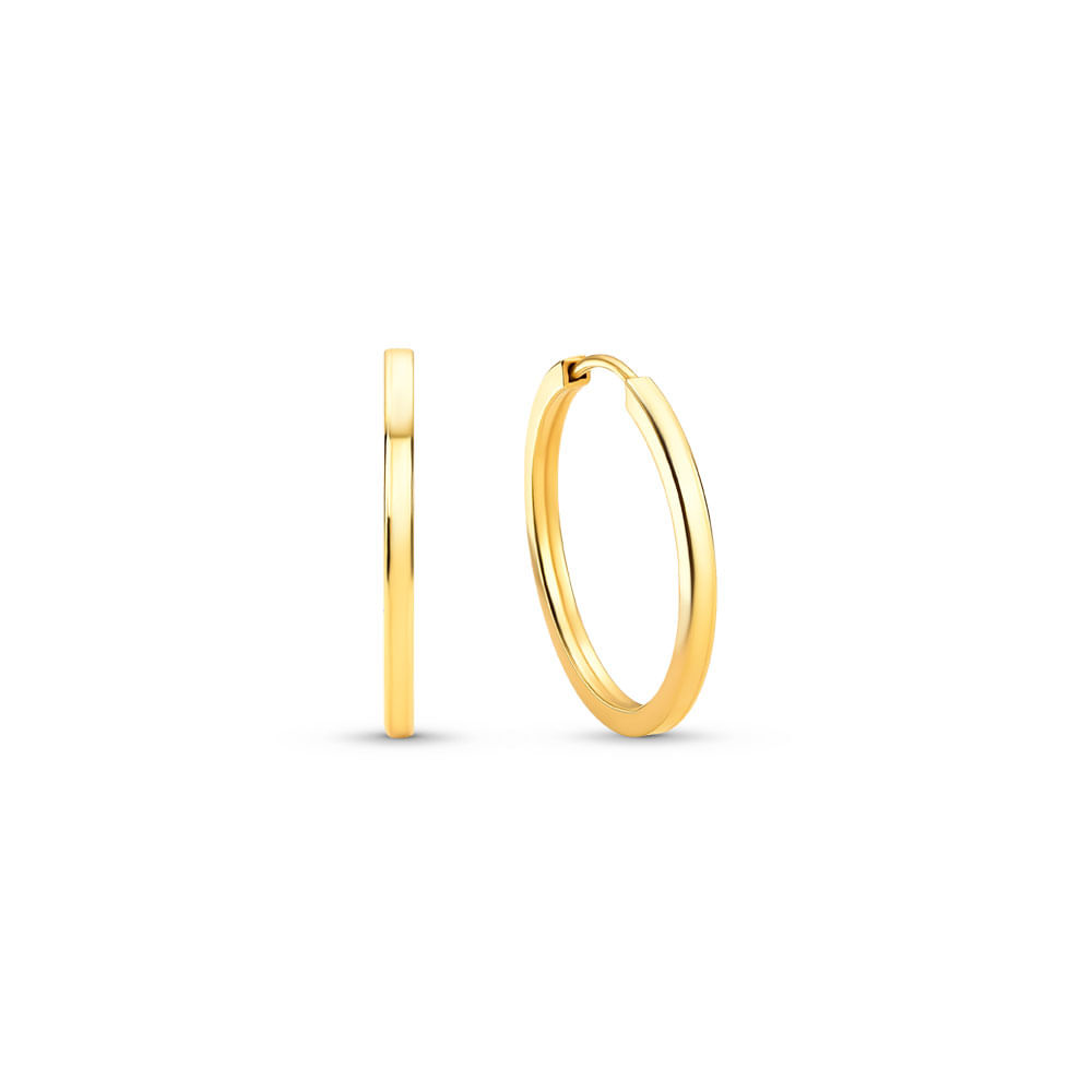 Argola Life Achatada Prata com Banho Ouro Amarelo 20mm