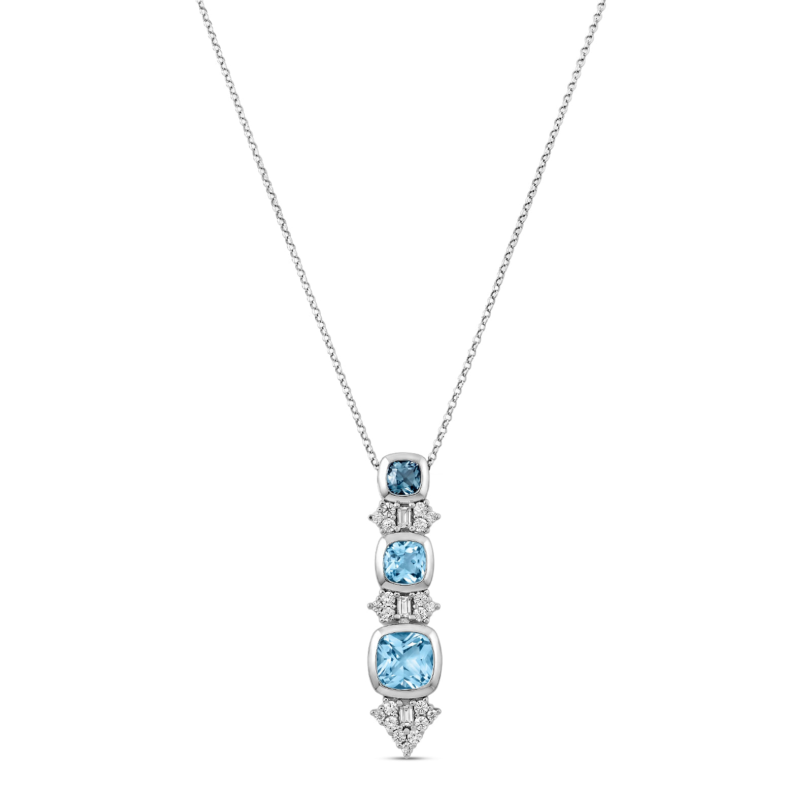 Colar Life Constelação em Prata 925 com Zircônia Azul e Incolor, 45 cm
