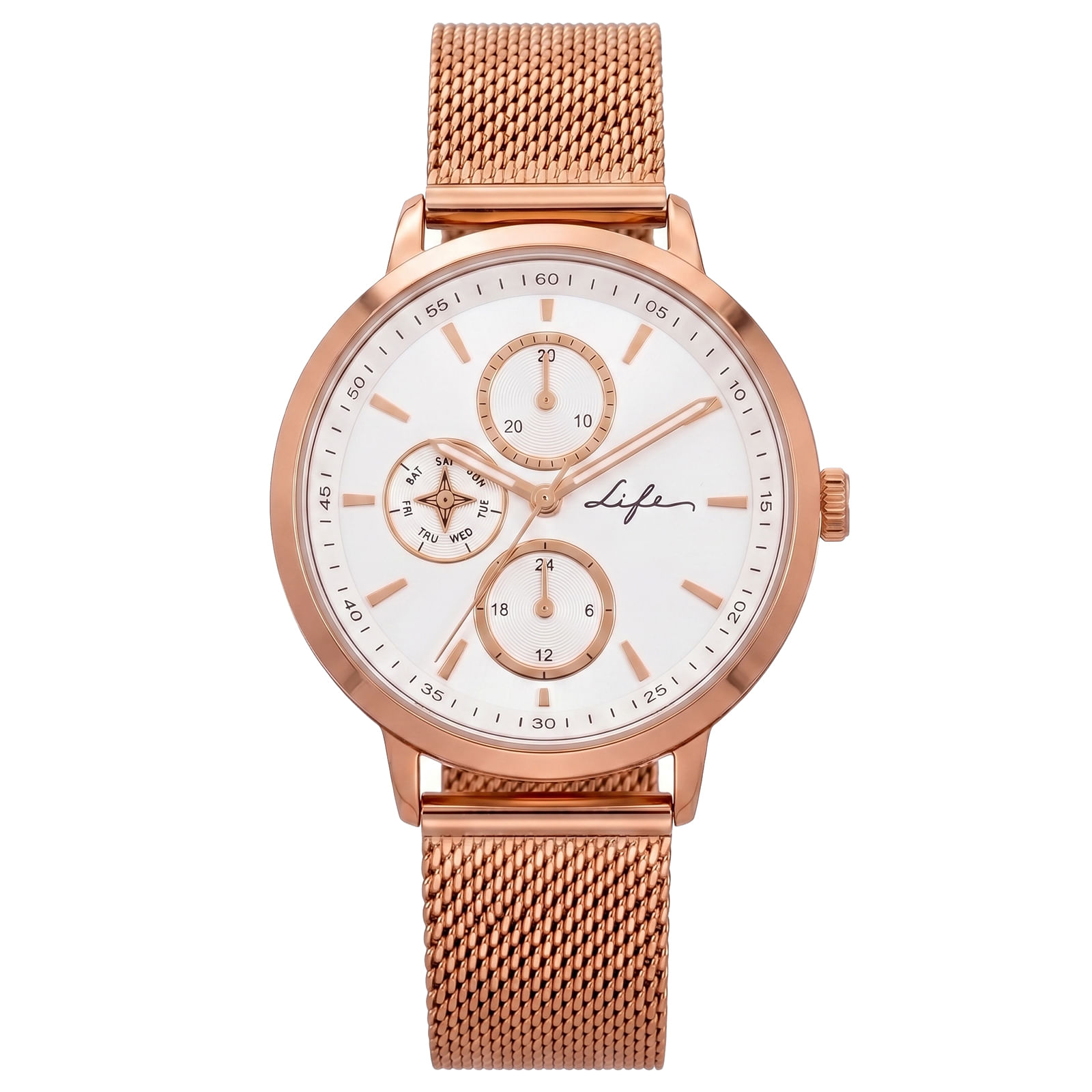Relógio Life Feminino em Aço Rosé