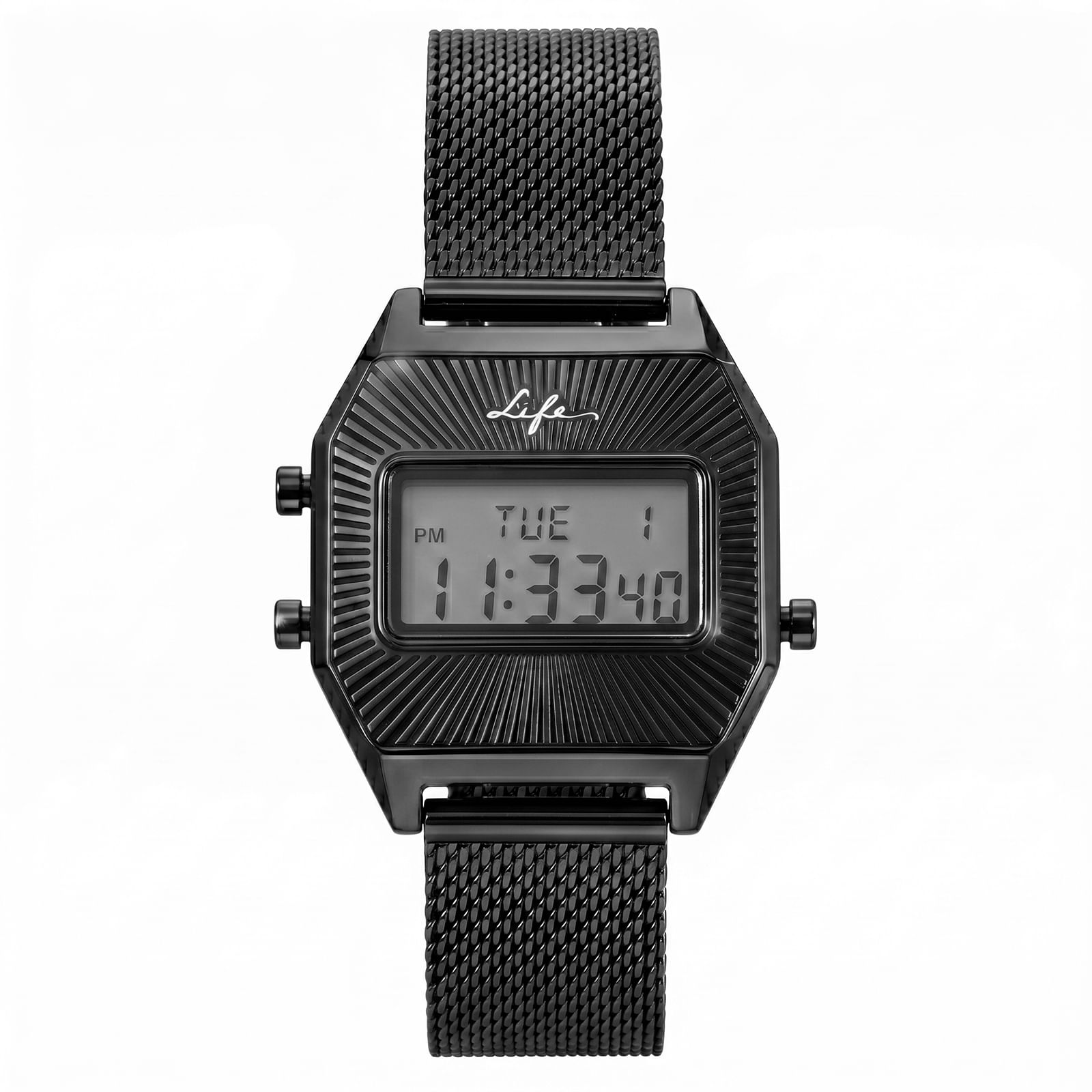 Relógio Life Digital Feminino em Aço Preto