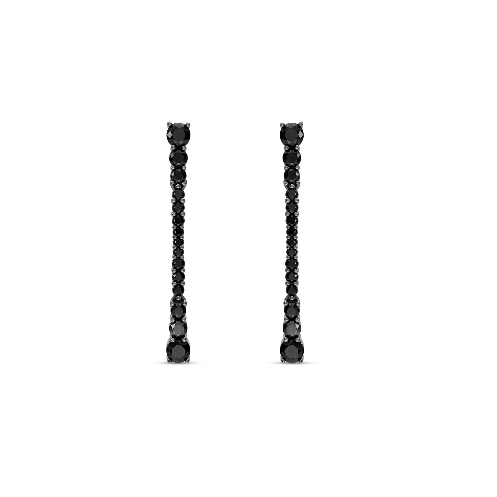 Brinco Cosmos em Prata 925 com Banho de Ródio Negro e Espinélio
