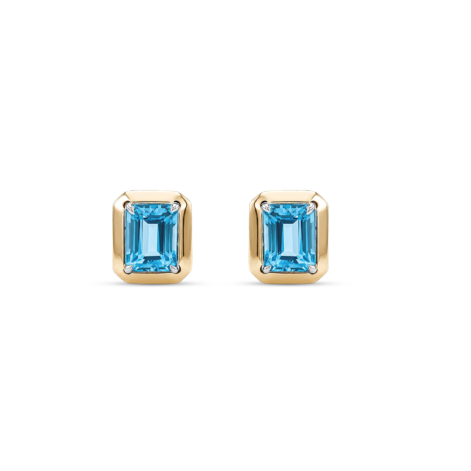 Brinco Al Mare em Prata 925 e Ouro Amarelo 18K com Topázio Swiss e Safira Incolor
