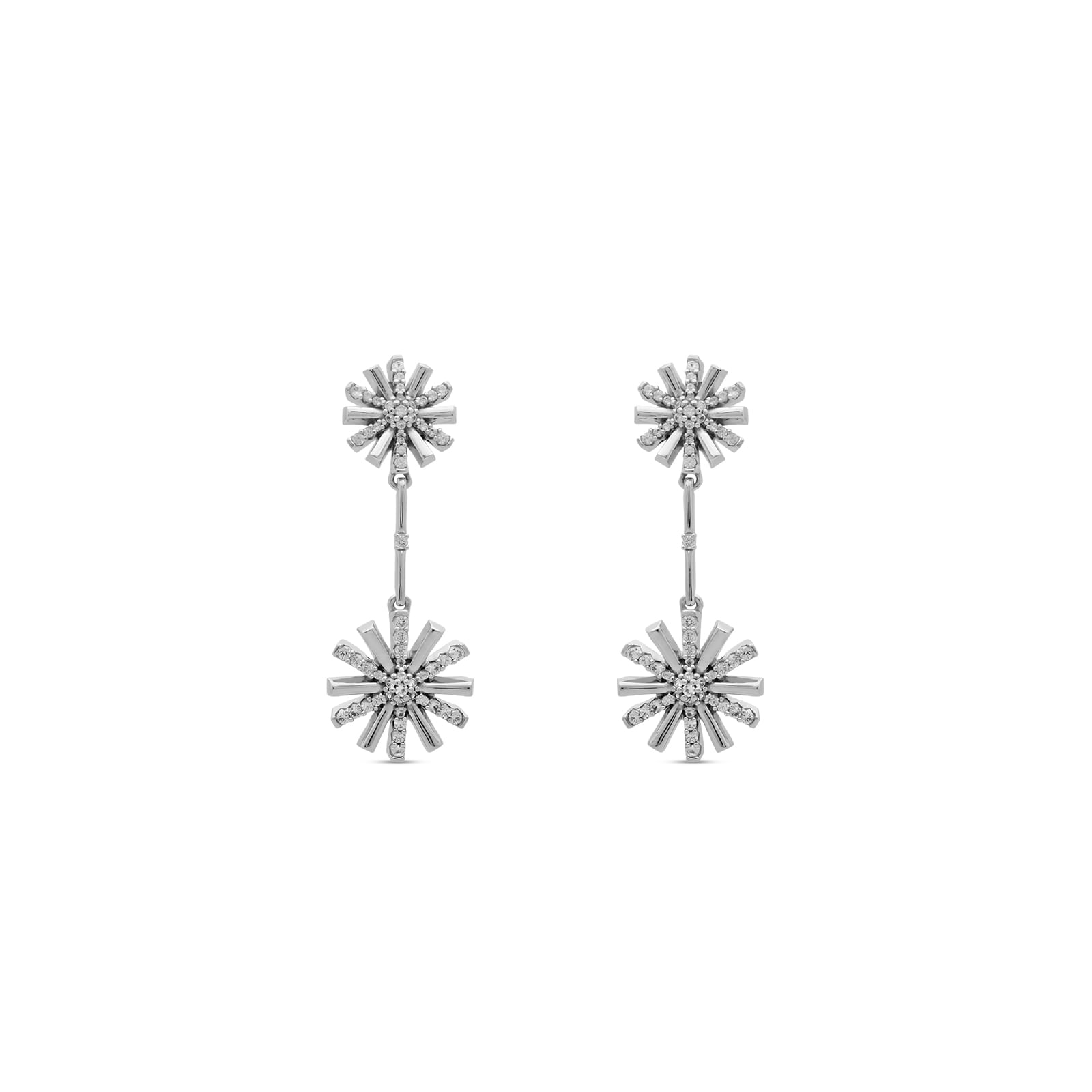 Brinco Brillare em Prata 925 com Safira Incolor, 44,6mm