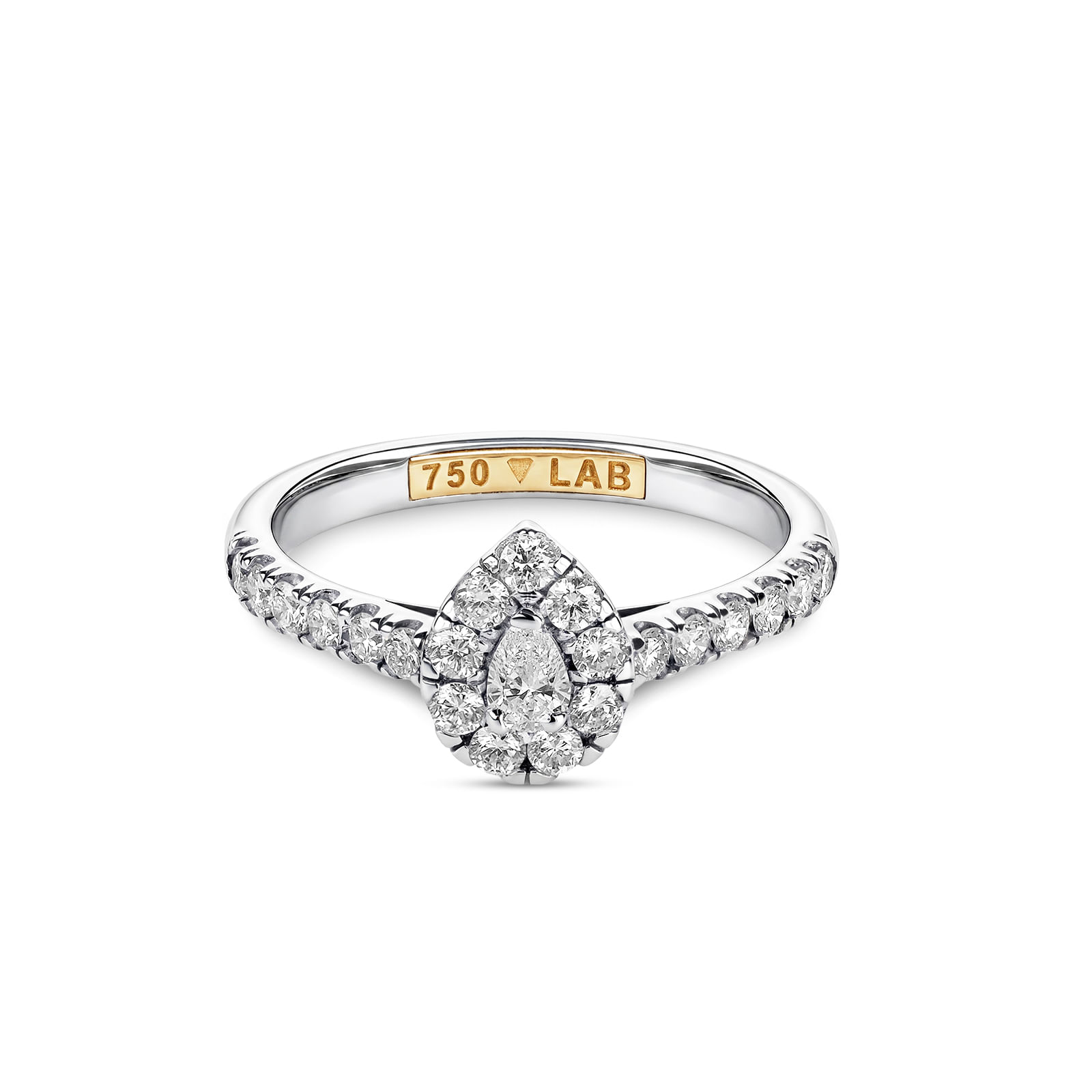 Anel Solitário Cielo em Ouro Branco 18K com Diamante de Labotatório 0,52 CT