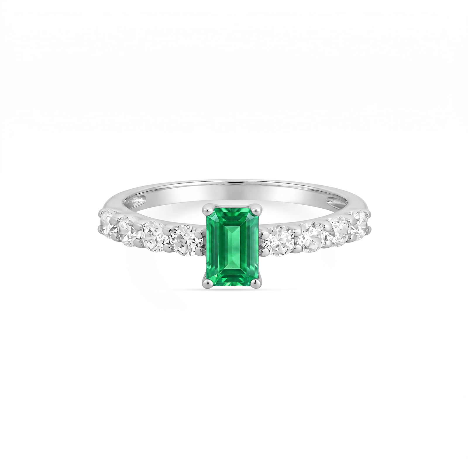 Anel Life Special em Prata 925 com Zircônia Verde e Incolor