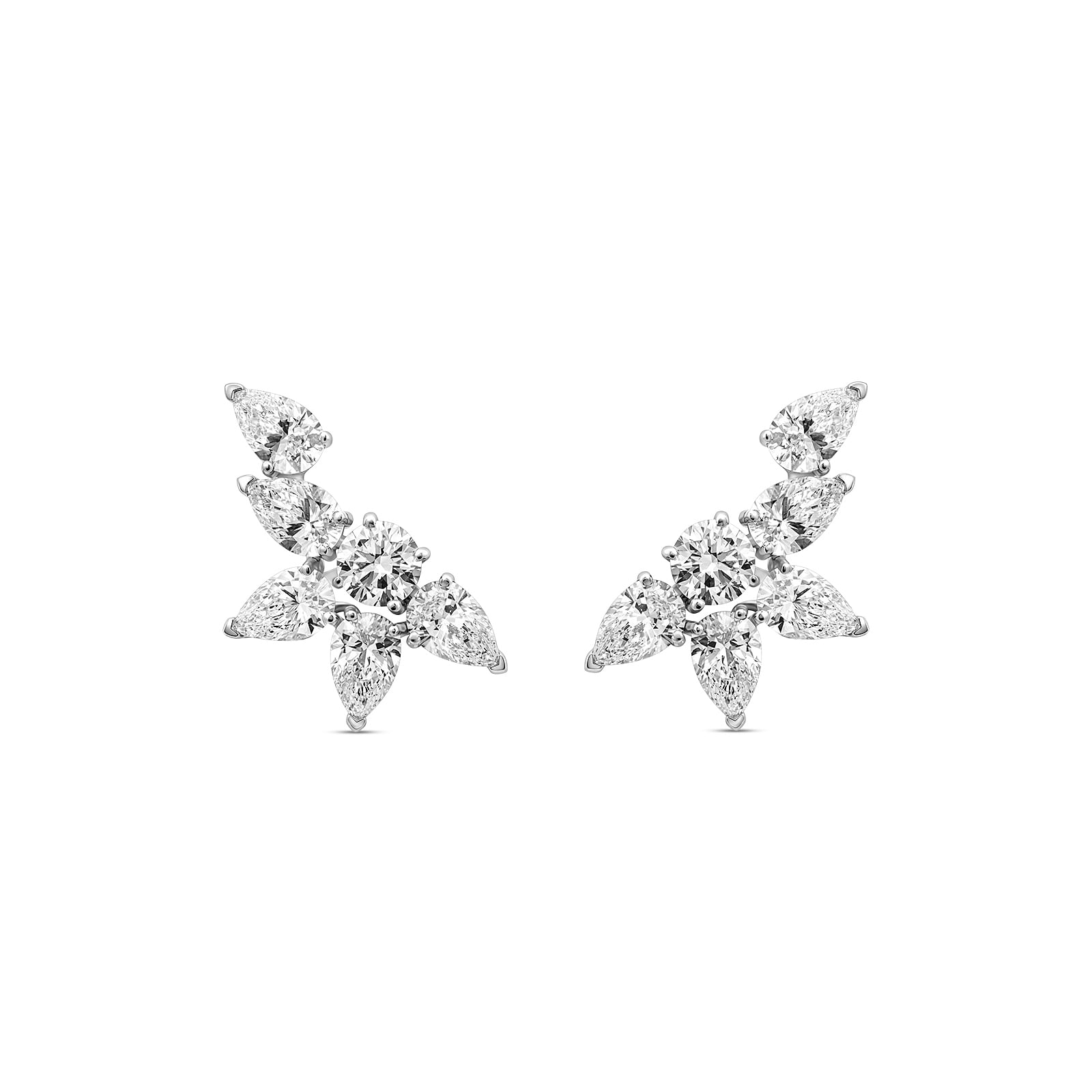 Brinco Ear cuff Venere em Ouro Branco 18K com Diamante de Laboratório 12,5 CT