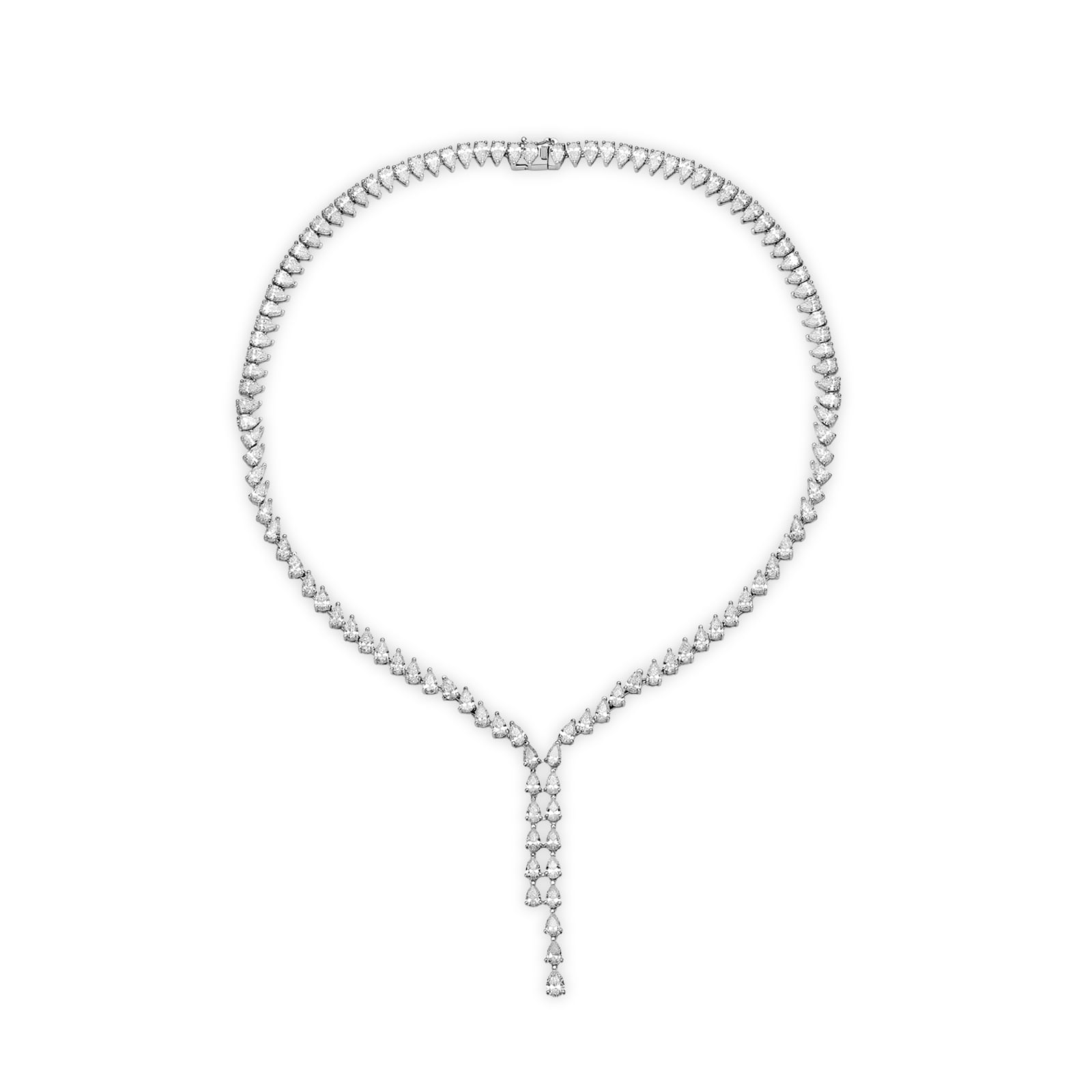 Colar Venere em Ouro Branco 18K com Diamante de Laboratório 34,4 CT