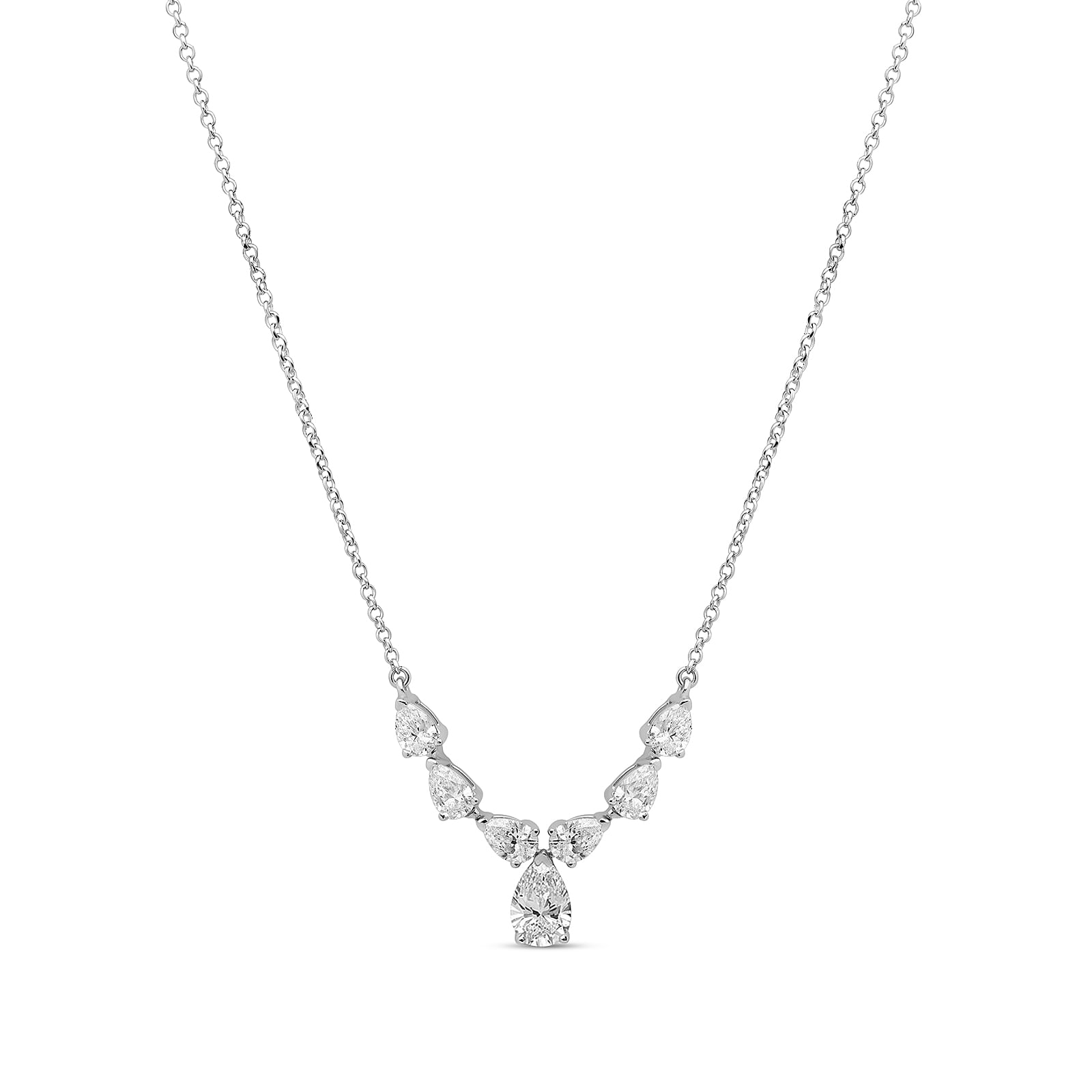Colar Venere em Ouro Branco 18K com Diamante de Laboratório 2,8 CT