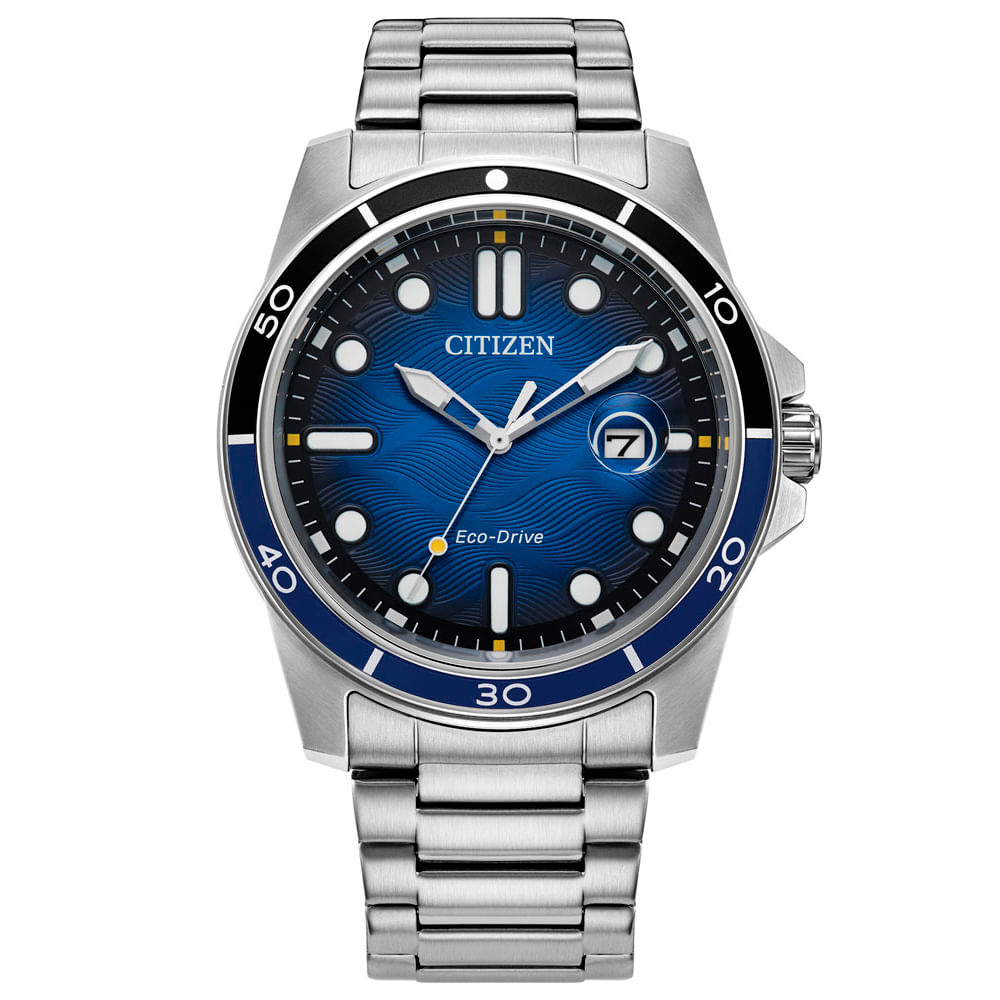 Relógio Citizen Marine Masculino em Aço Prateado AW1810-85LN