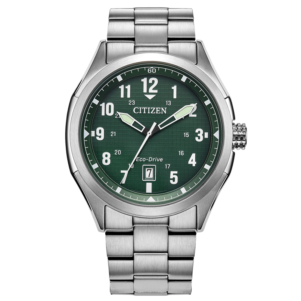 Relógio Citizen Terra Force Masculino em Aço Prateado AW1890-51XN