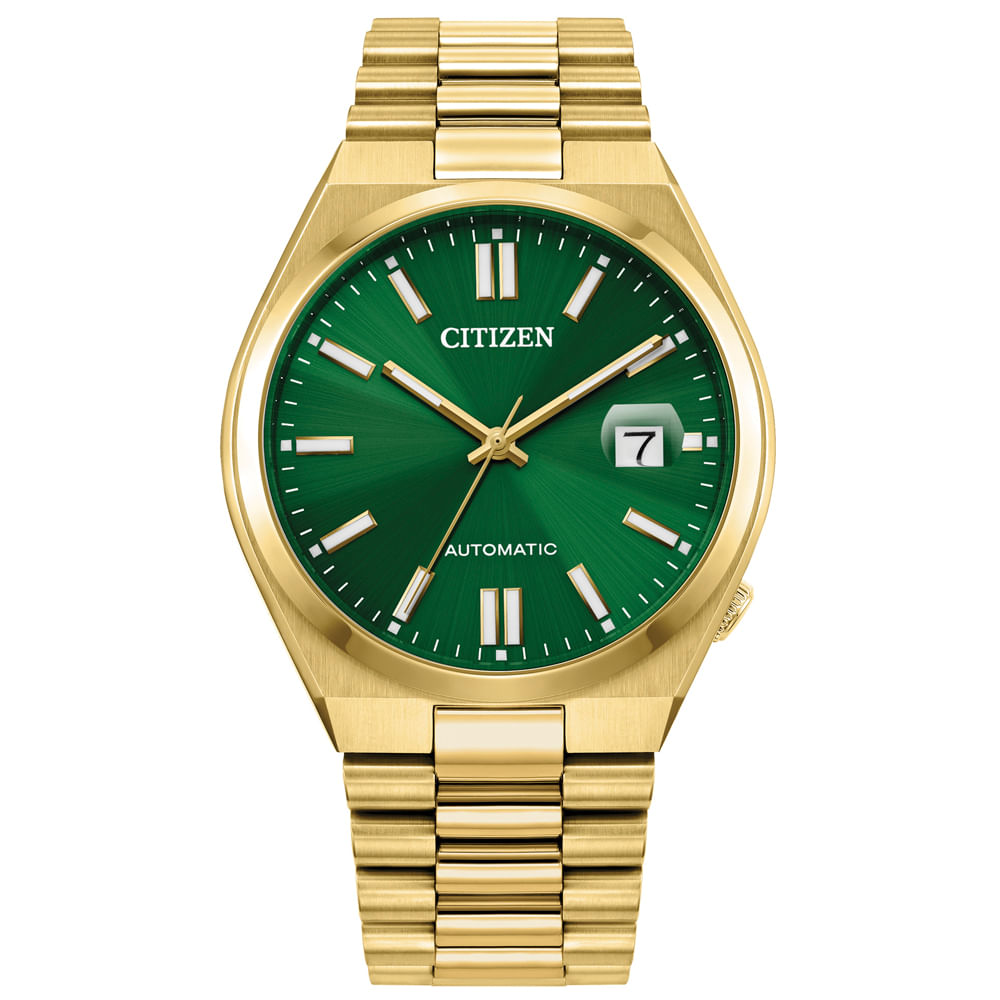 Relógio Citizen Automático Tsuyosa Masculino em Aço Dourado NJ0152-51XN