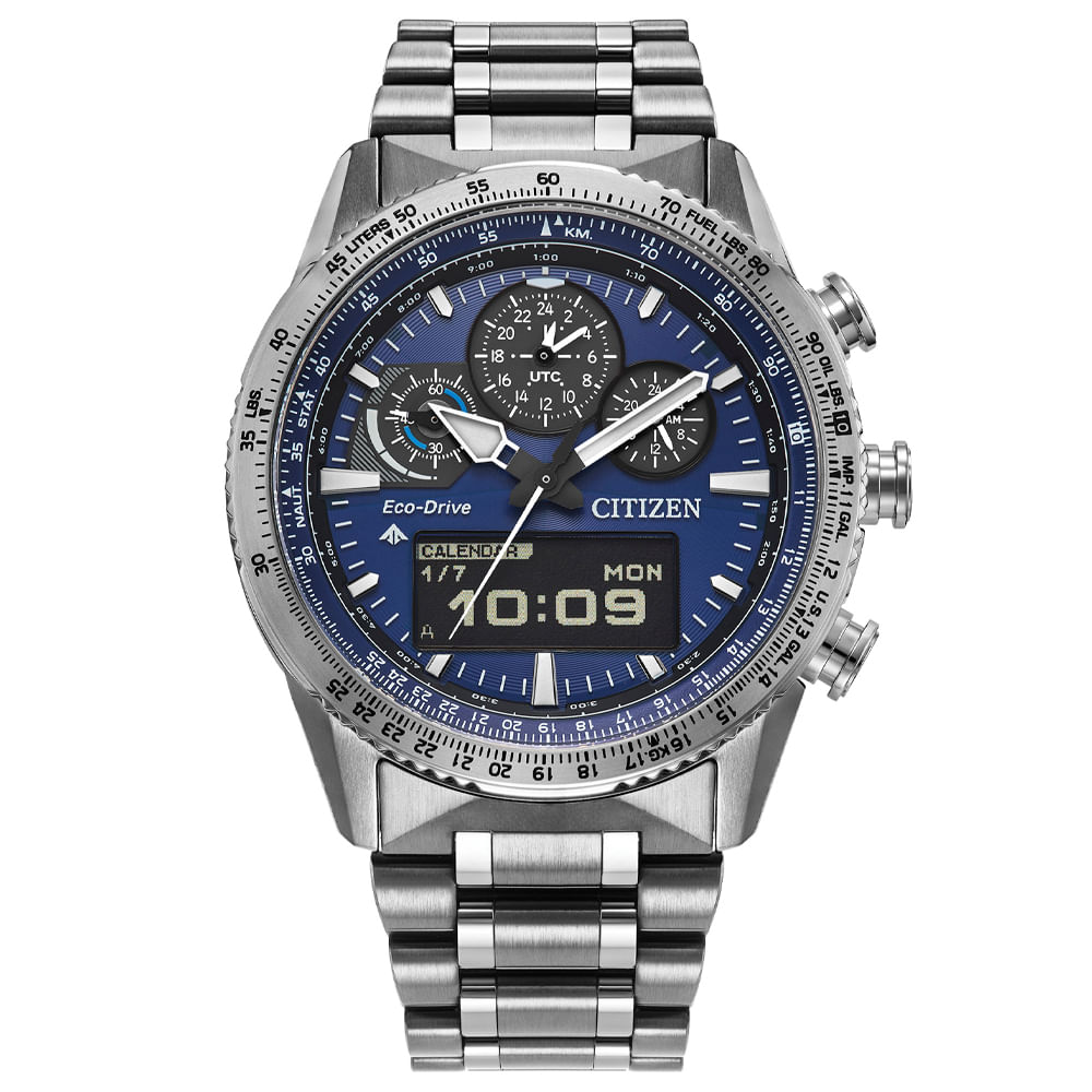 Relógio Citizen Skyhawk Masculino em Aço Prateado JV2000-51LN
