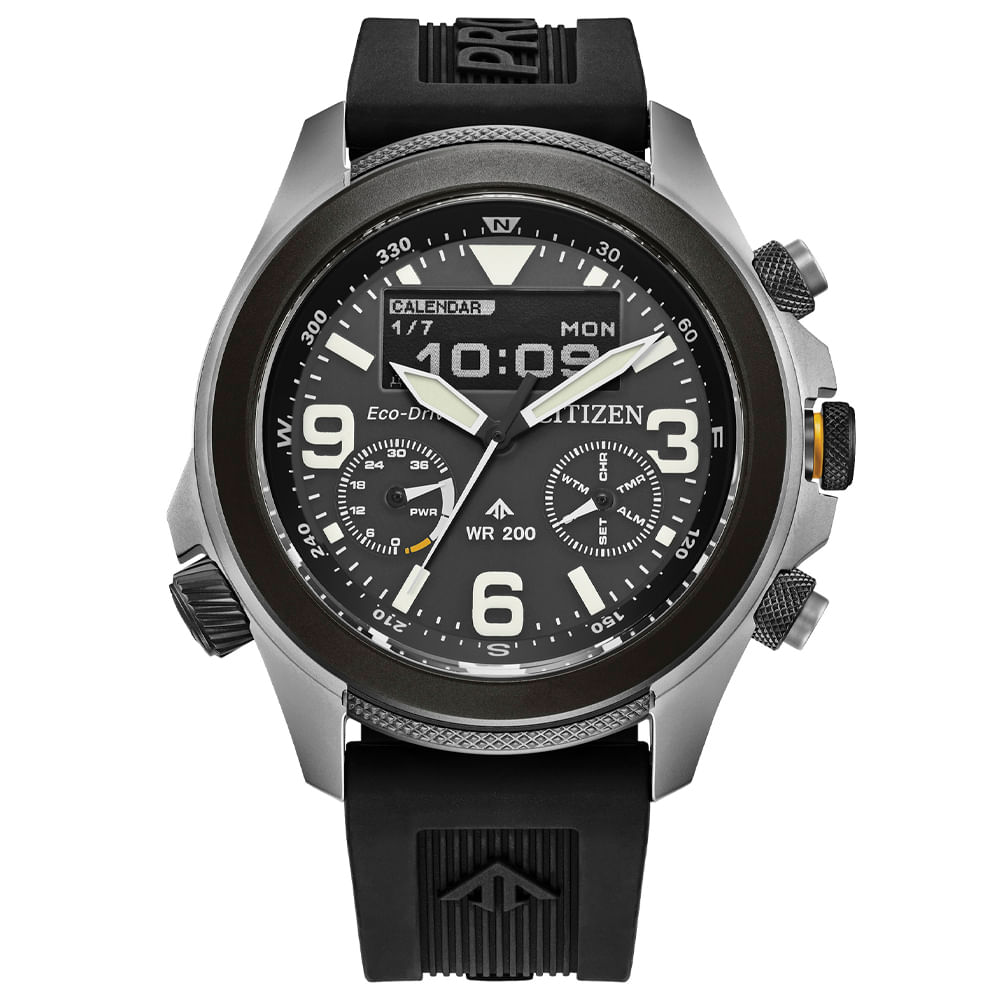 Relógio Citizen Promaster Land Masculino em Silicone Preto JV1007-07EN