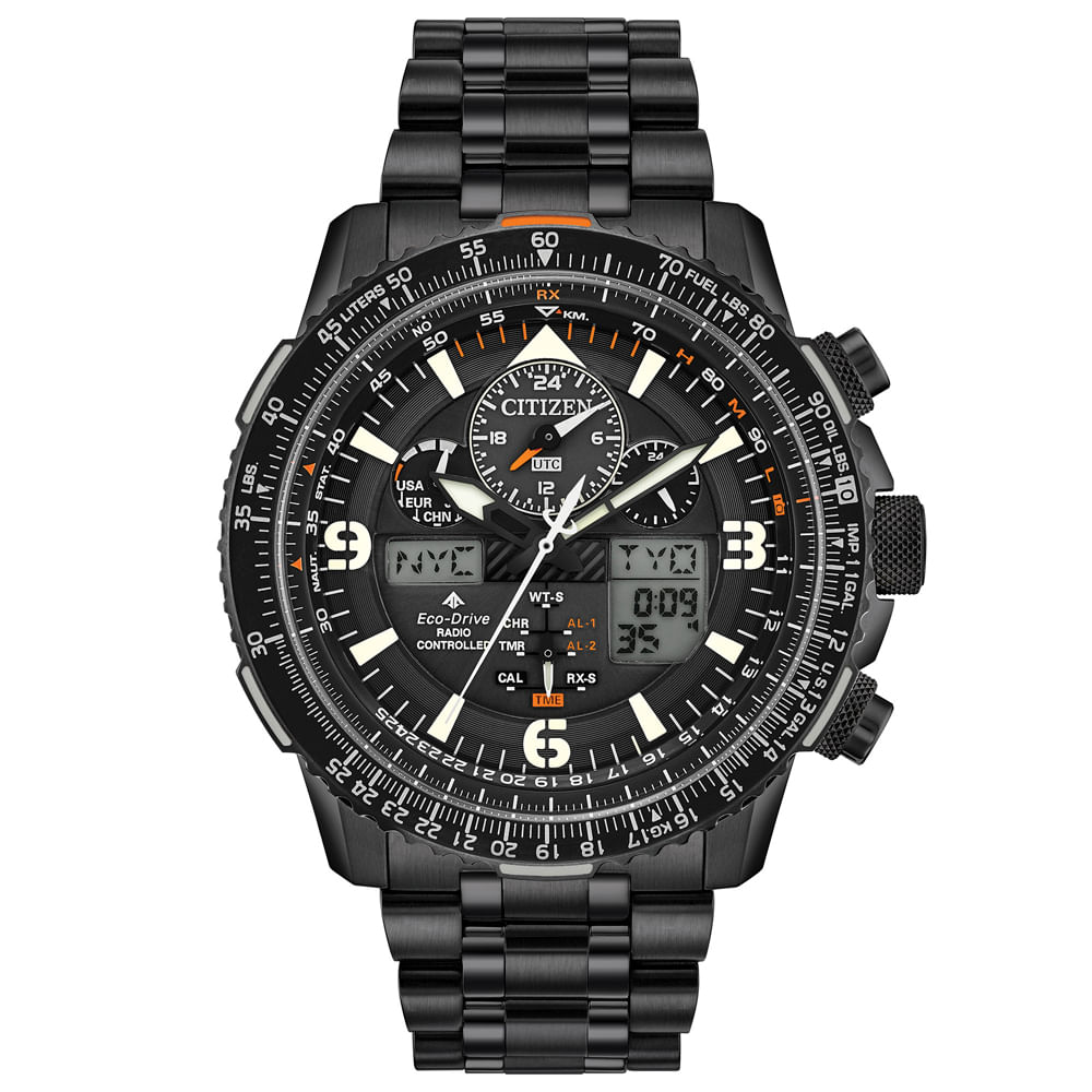 Relógio Citizen Skyhawk Masculino em Aço Preto JY8075-51EN
