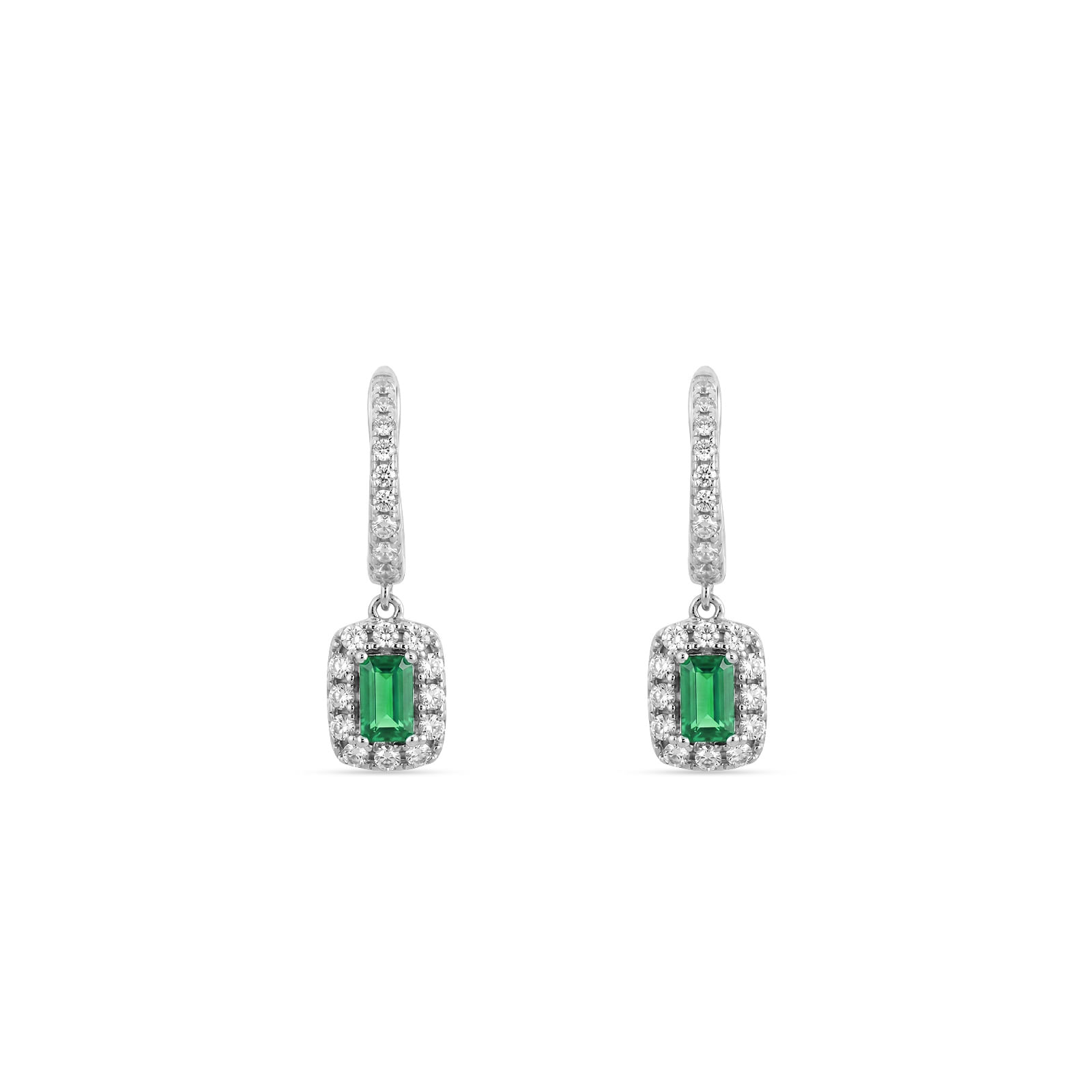 Argola Life Special em Prata 925 com Zircônia Verde e Incolor