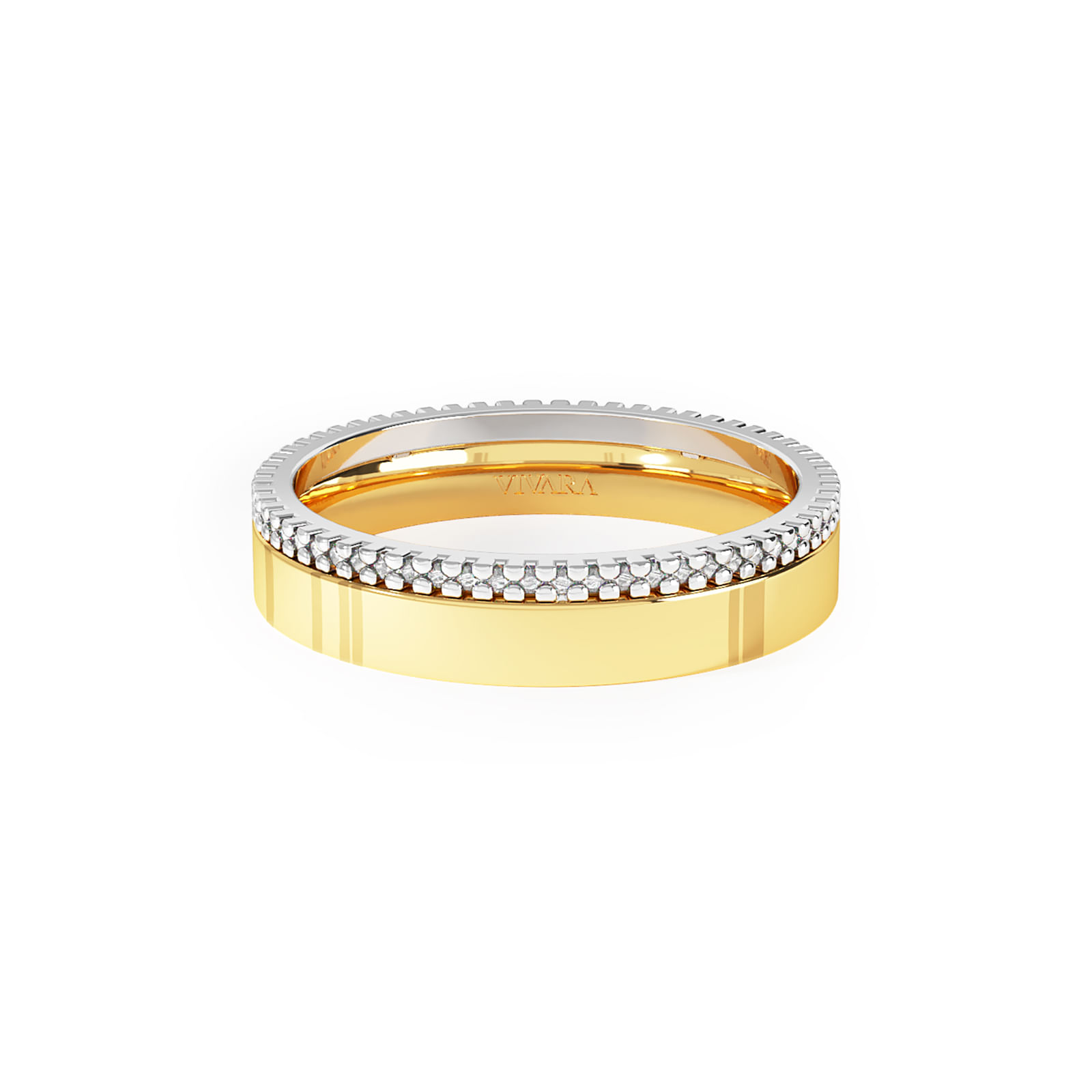 Aliança Love Me em Ouro Amarelo e Ouro Branco 18k com Diamantes 0,27ct, 5mm