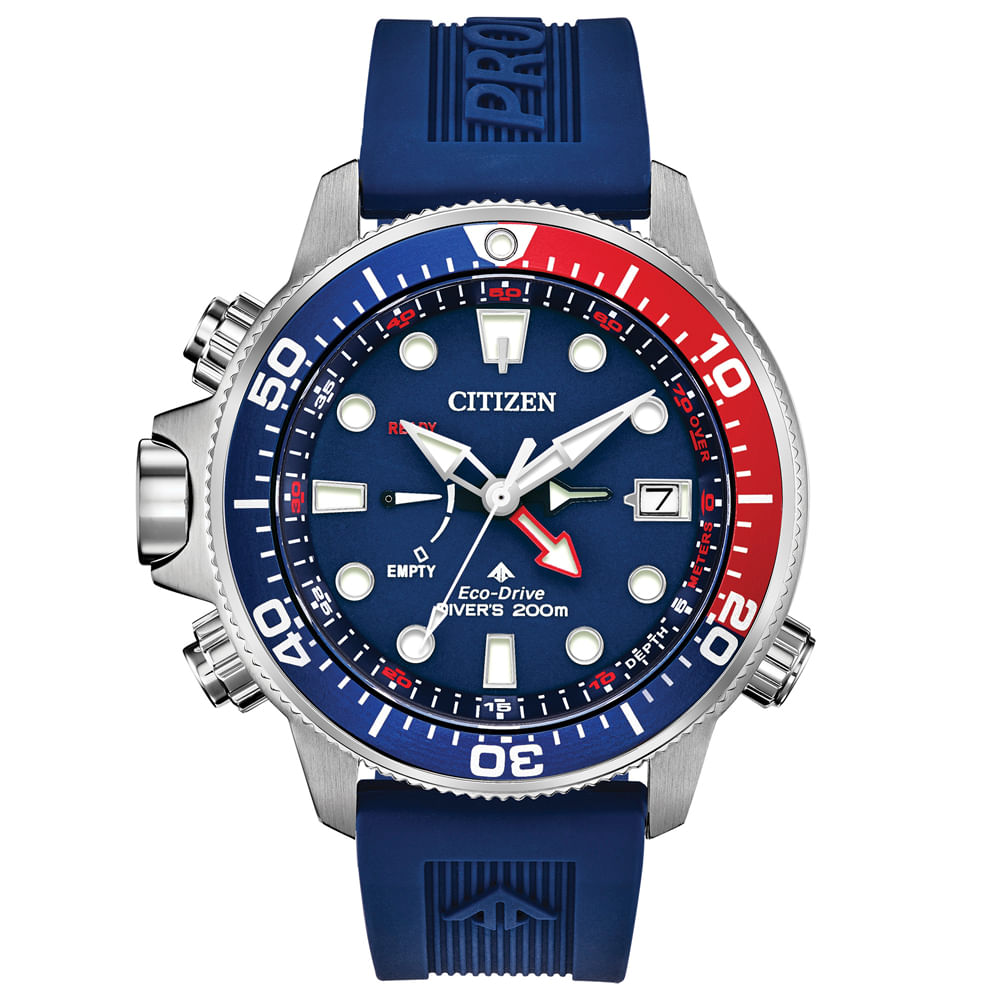 Relógio Citizen Aqualand Masculino em Silicone Azul BN2038-01LN