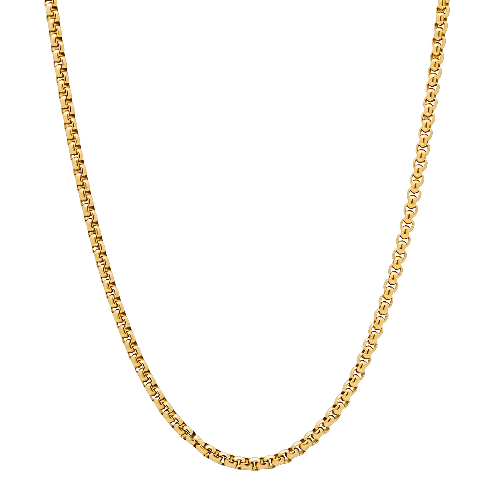 Colar Life Masculino em Aço Dourado, 60 cm