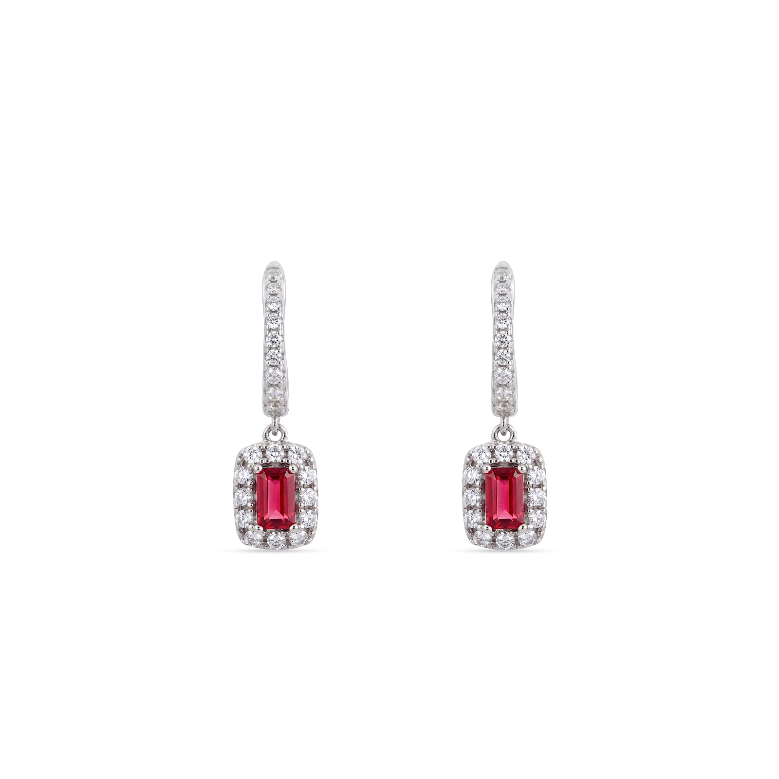 Argola Life Special em Prata 925 com Zircônia Vermelha e Incolor