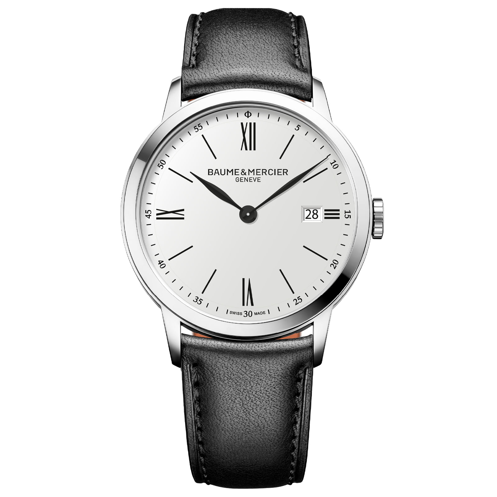 Relógio Baume & Mercier Classima Masculino em Couro Preto M0A10884