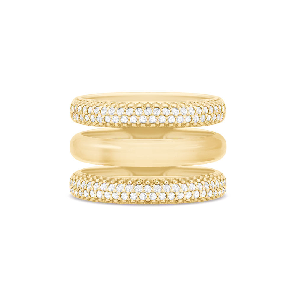 Anel Lumiere em Ouro Amarelo 18k com Diamantes