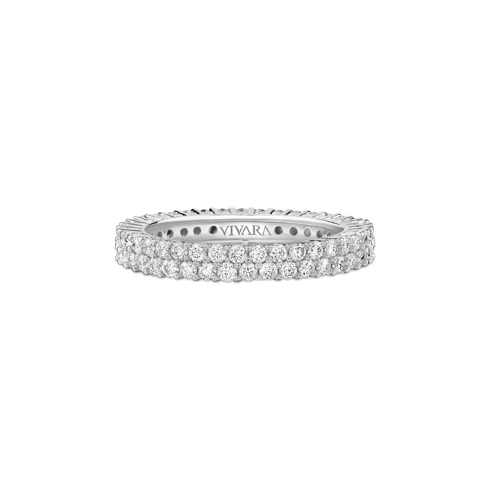 Aliança Inteira Eternity em Ouro Branco 18k com Diamantes 1,48ct, 3mm