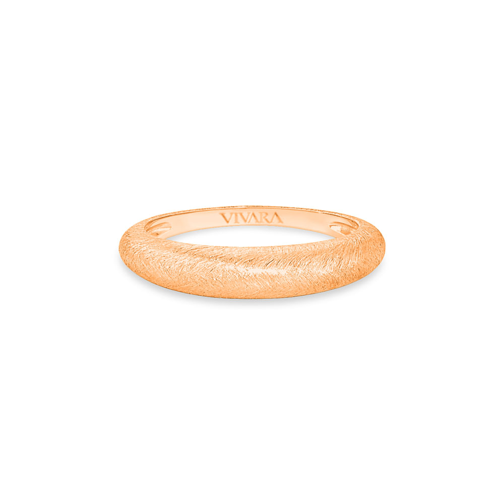 Anel Bombe Escovado em Ouro Rosé 18k