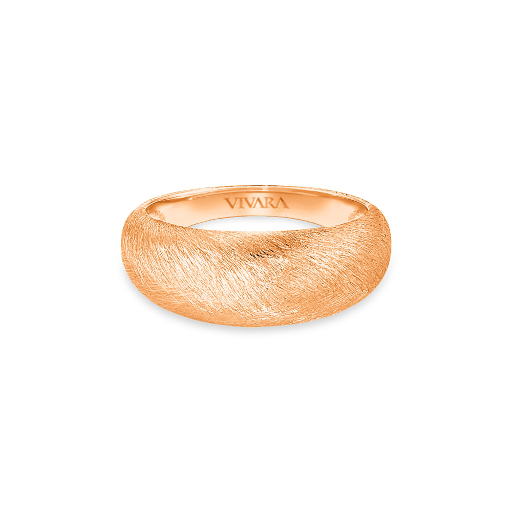 Anel Bombe Escovado em Ouro Rosé 18k