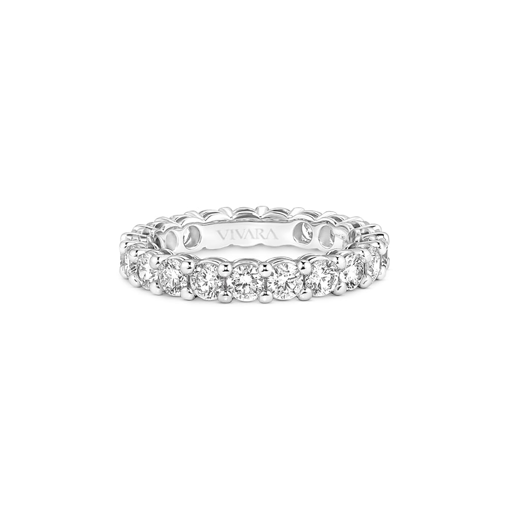 Aliança Inteira Eternity em Ouro Branco 18k com Diamantes, 2,10ct, 3,5mm