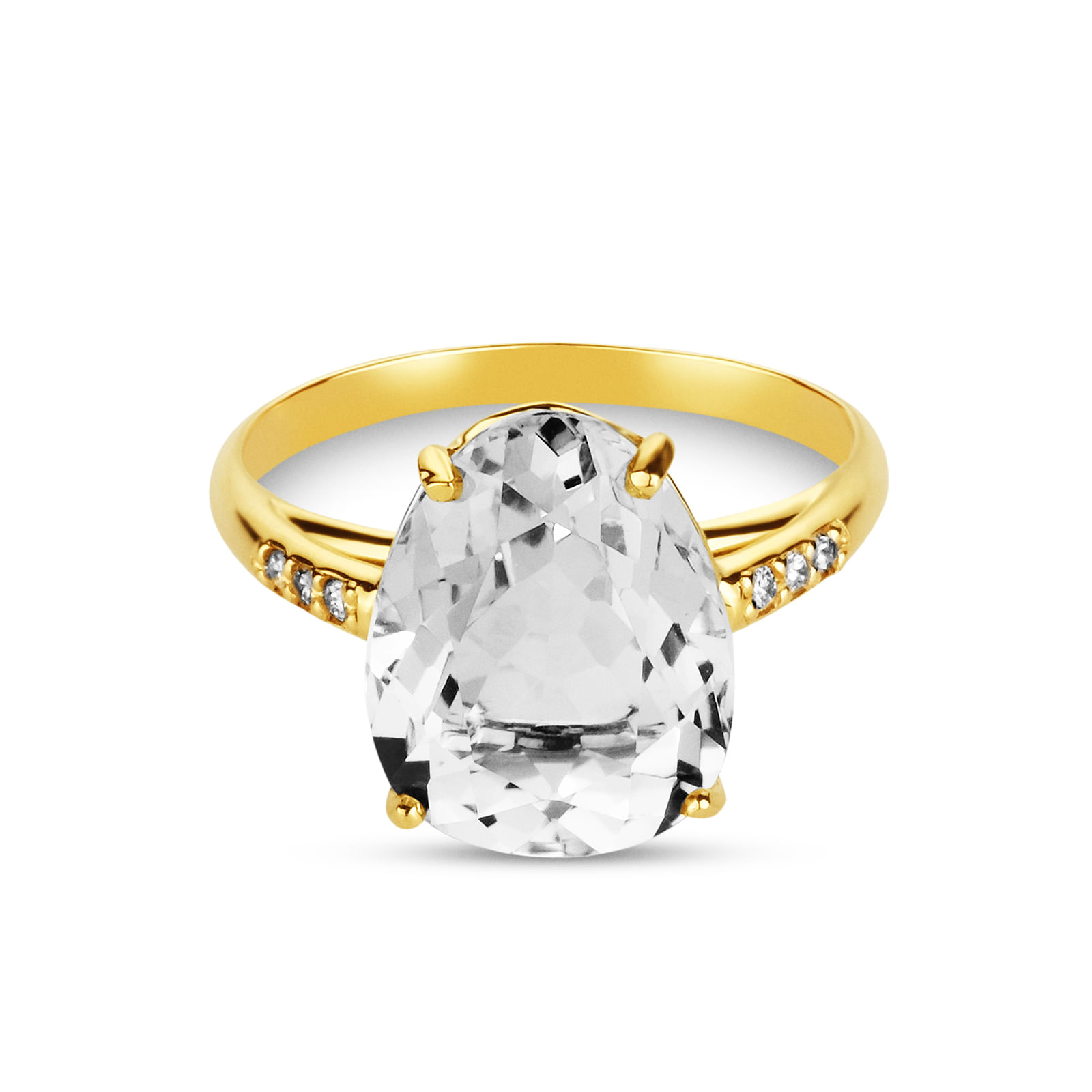 Anel Chagall Colors em Ouro Amarelo 18k com Prasiolita e Diamantes