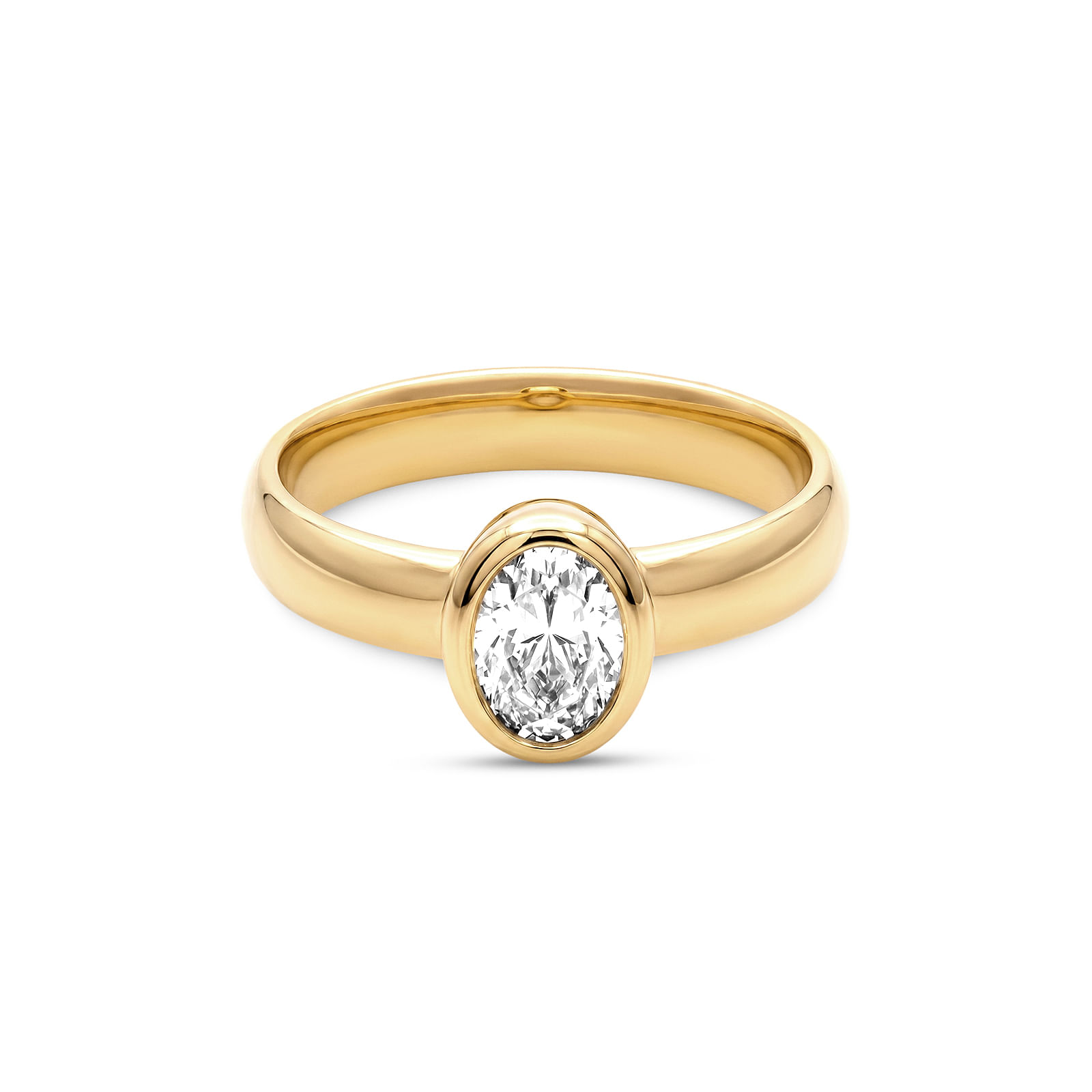 Anel Life Solitário em Prata 925 com Banho de Ouro Amarelo e Zircônia Incolor
