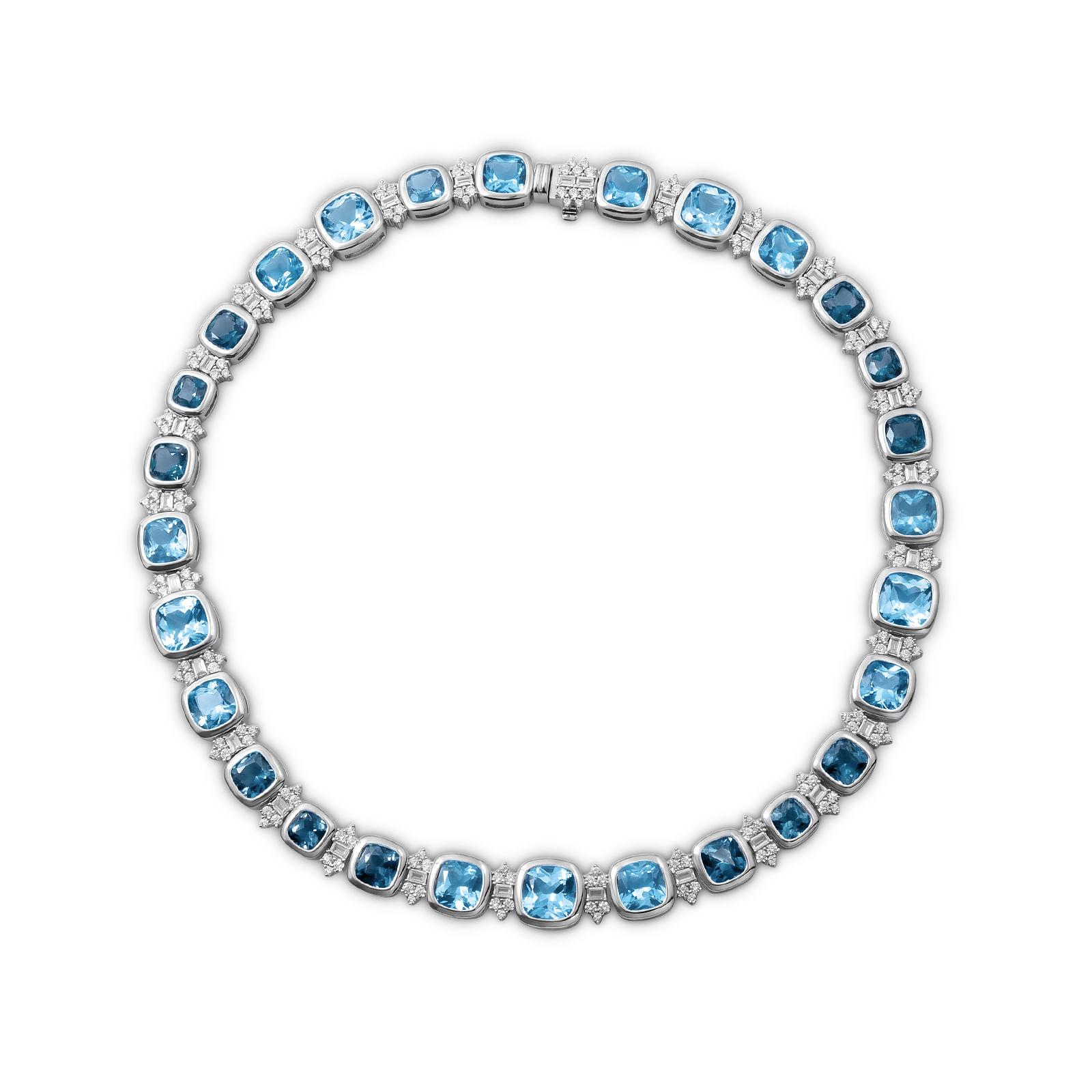 Colar Life Constelação em Prata 925 com Zircônia Azul e Incolor, 40 cm