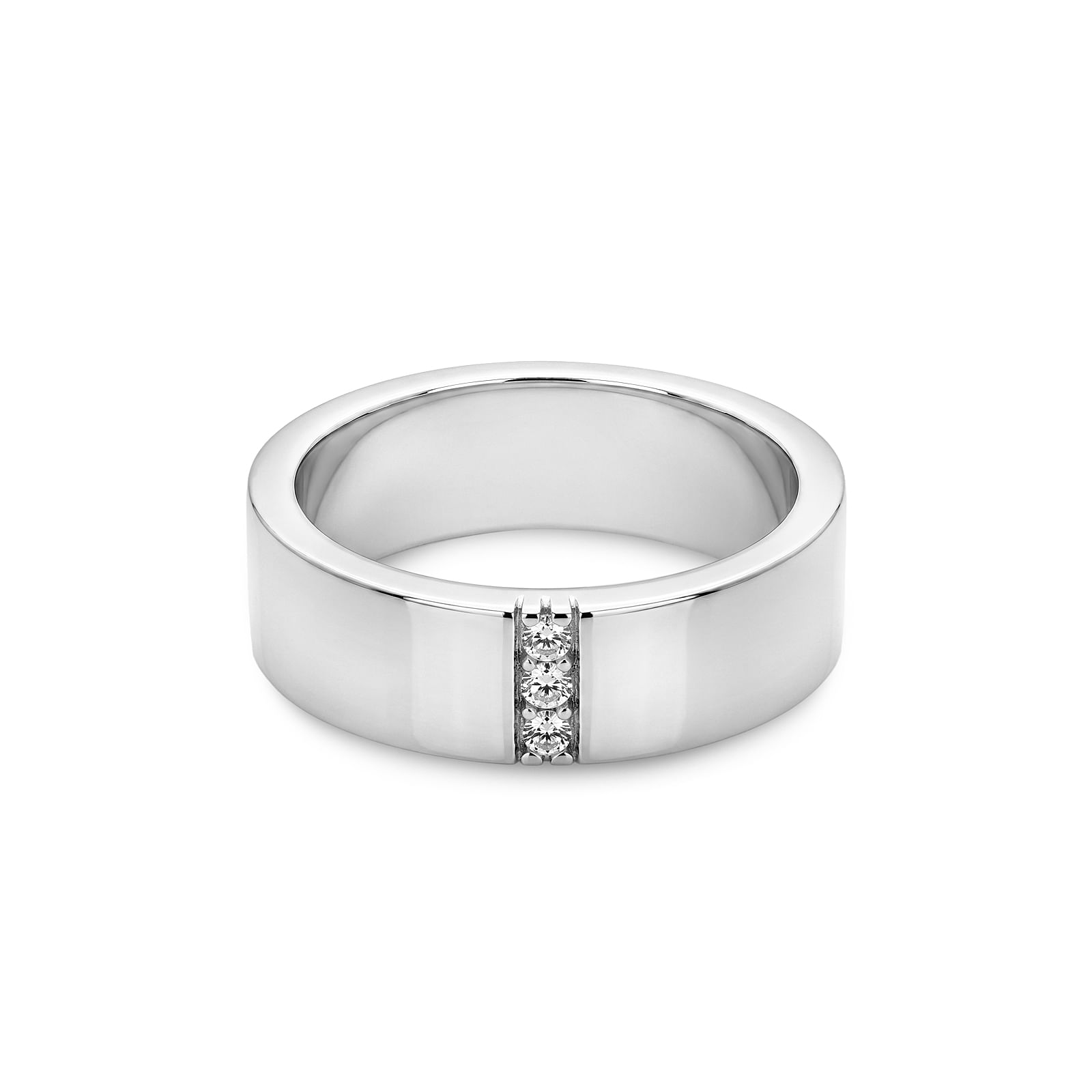 Aliança Life Basic em Prata 925 com Zircônia Incolor, 6mm