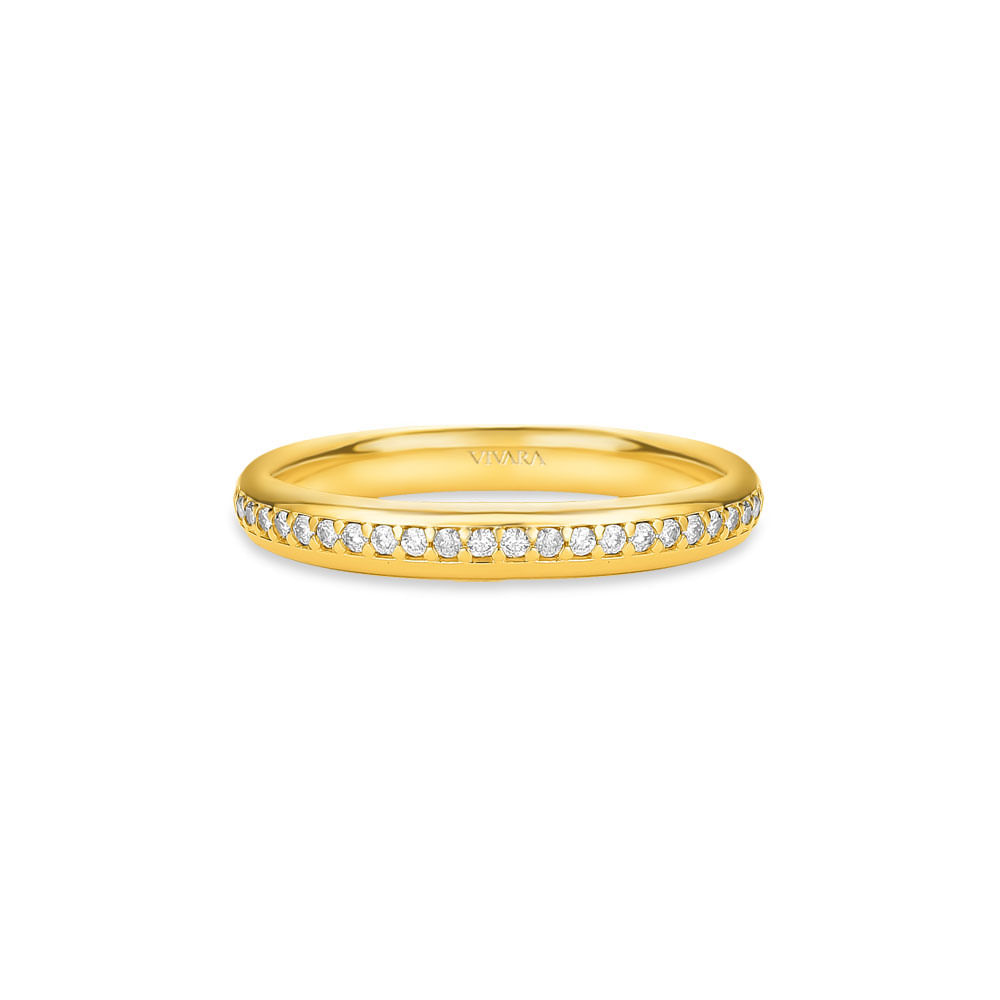 Aliança Emotion em Ouro Amarelo 18k com Diamantes 0,13ct, 3mm