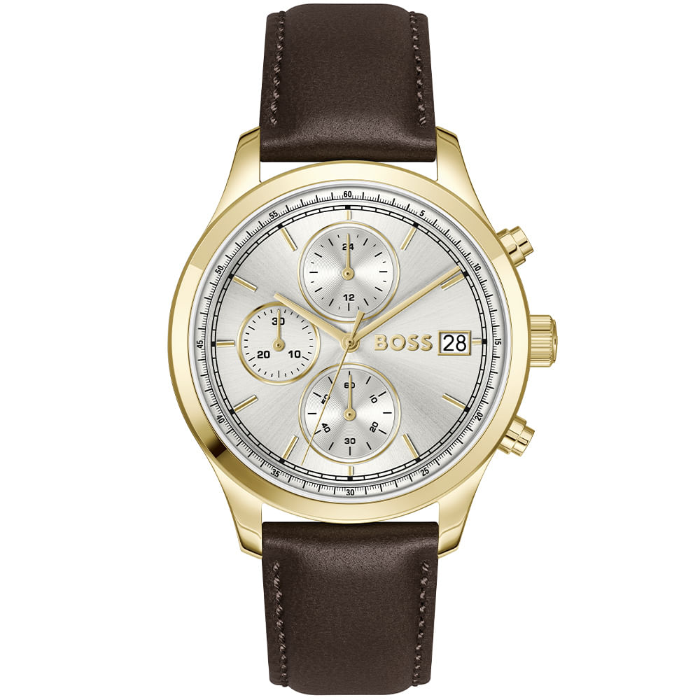 Relógio Boss Stratus Masculino em Couro Marrom 1514327