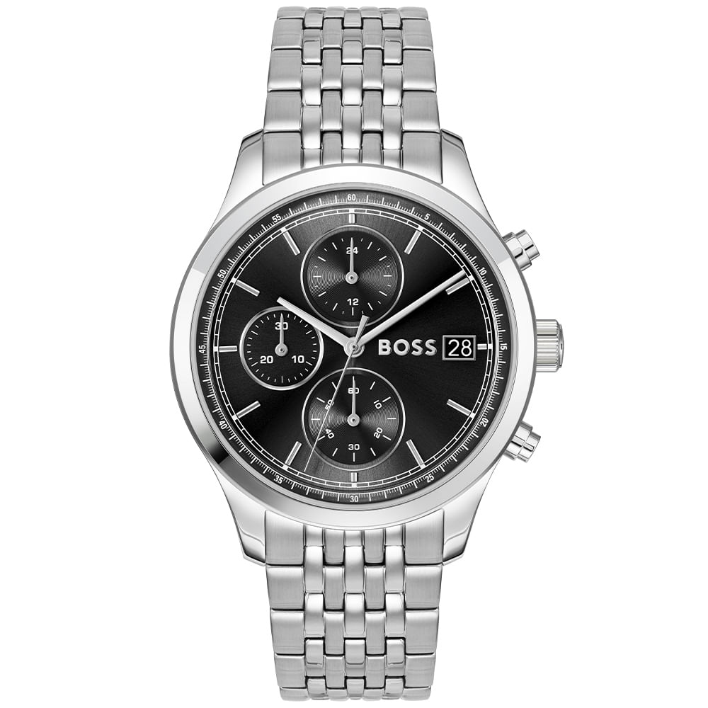 Relógio Boss Stratus Masculino em Aço Prateado 1514328