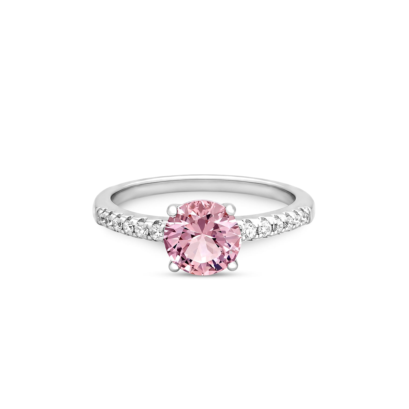 Anel Life Nuance em Prata 925 com Zircônia Rosa e Incolor