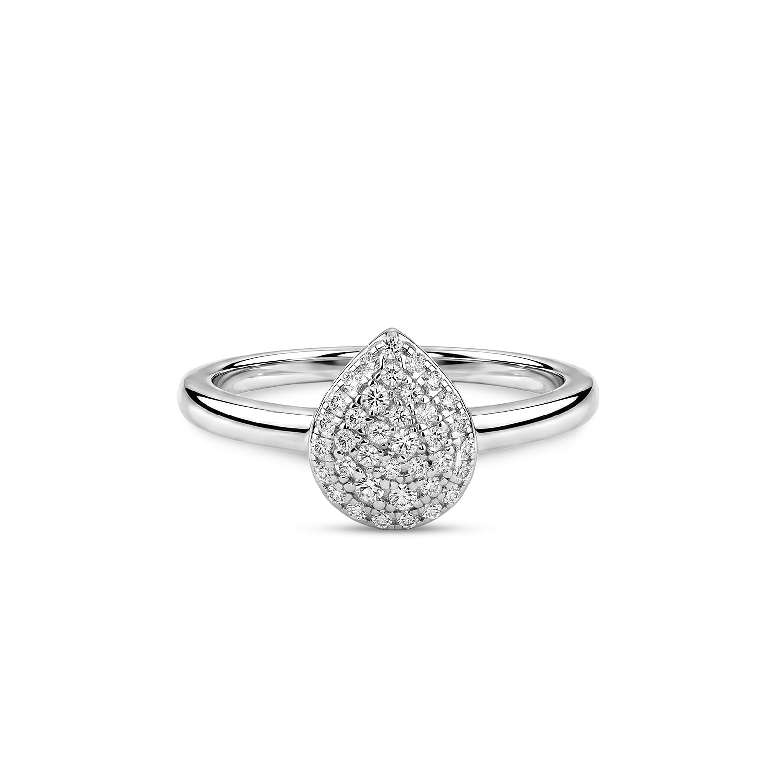 Anel Life Pavê Gota em Prata 925 com Zircônia Incolor