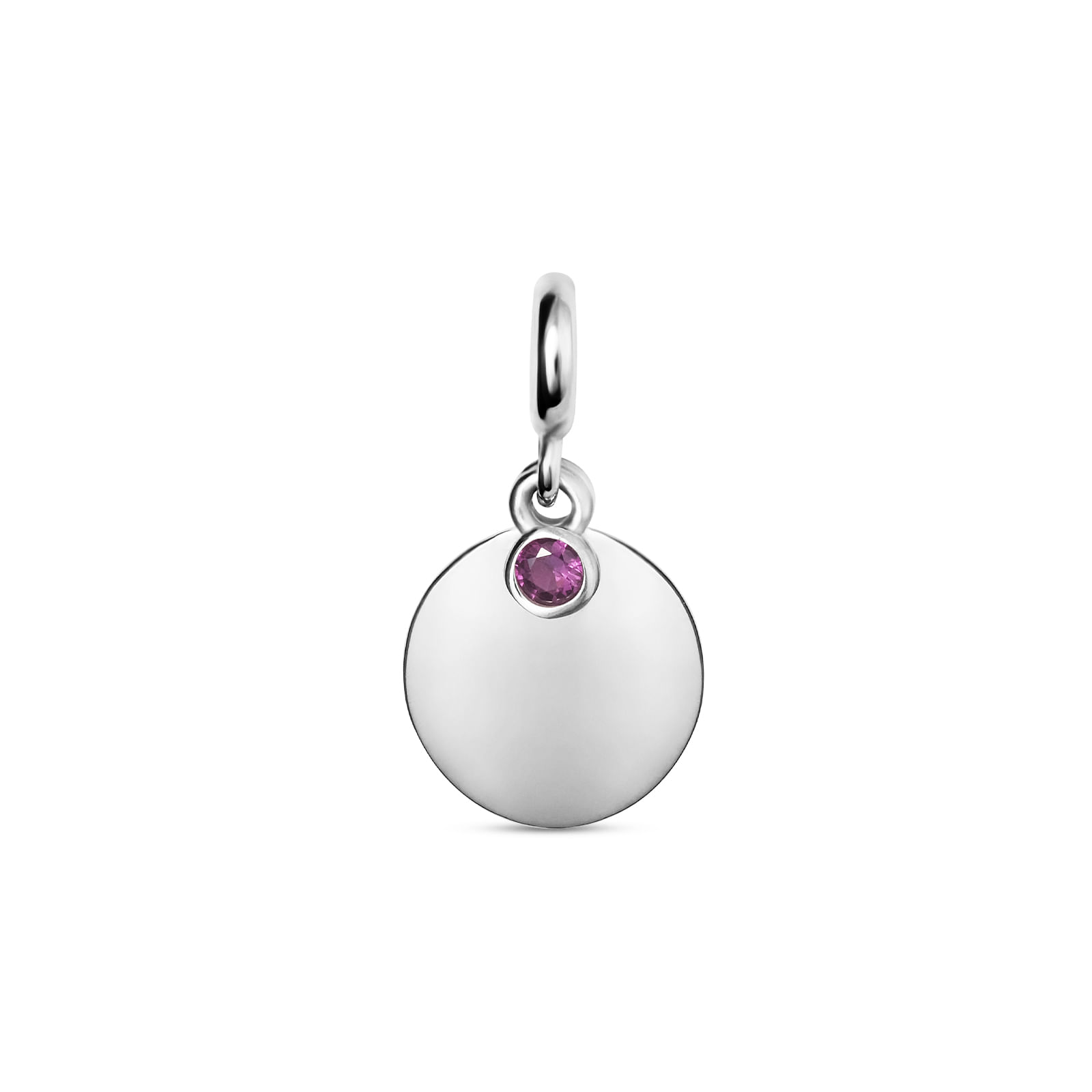 Pingente Life Personalizável em Prata 925 com Zircônia Lilás