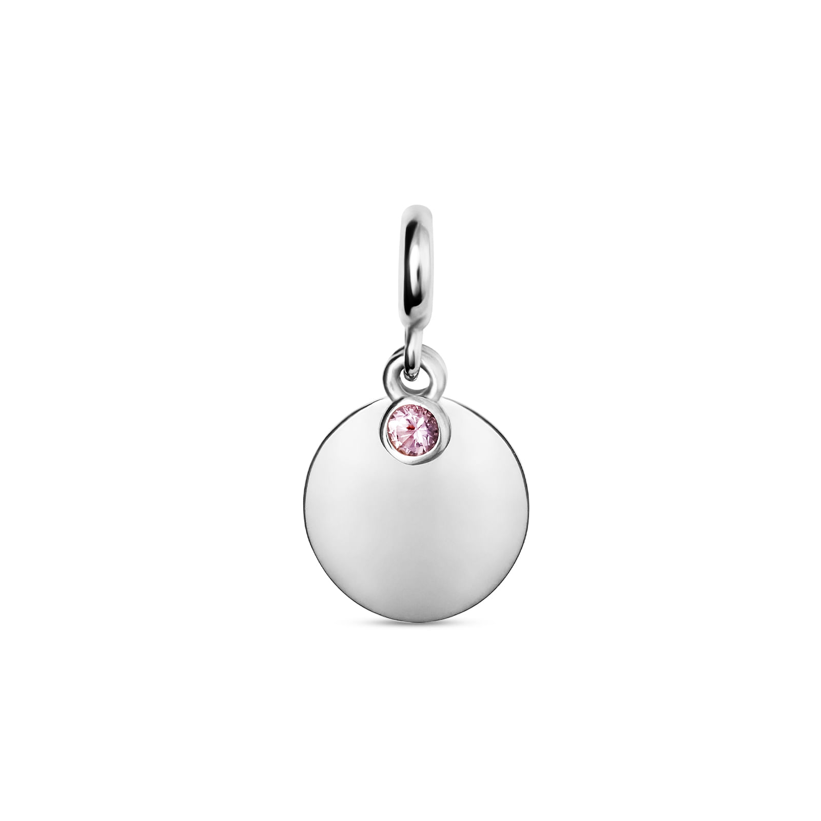 Pingente Life Personalizável III em Prata 925 com Zircônia Rosa