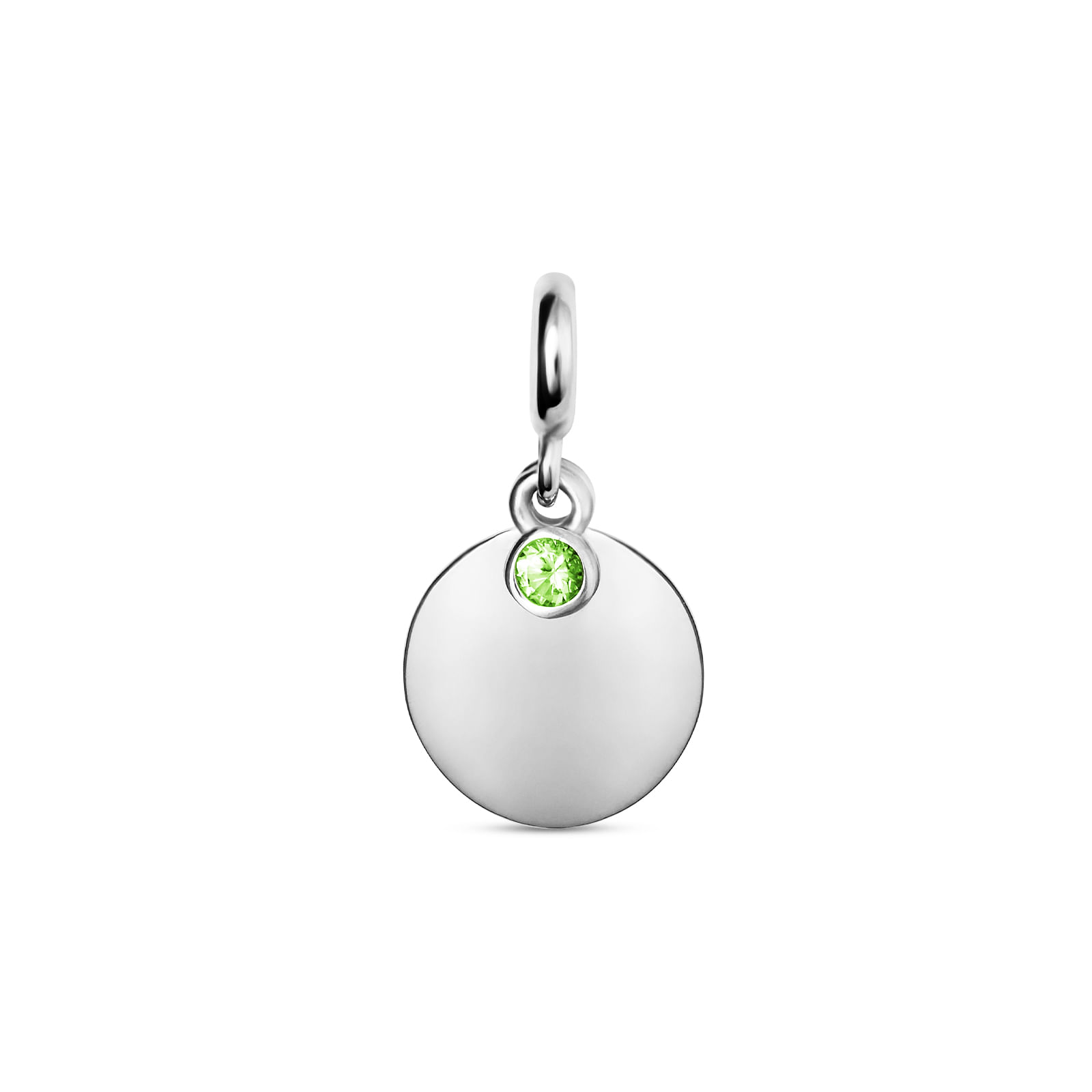 Pingente Life Personalizável em Prata 925 com Zircônia Verde