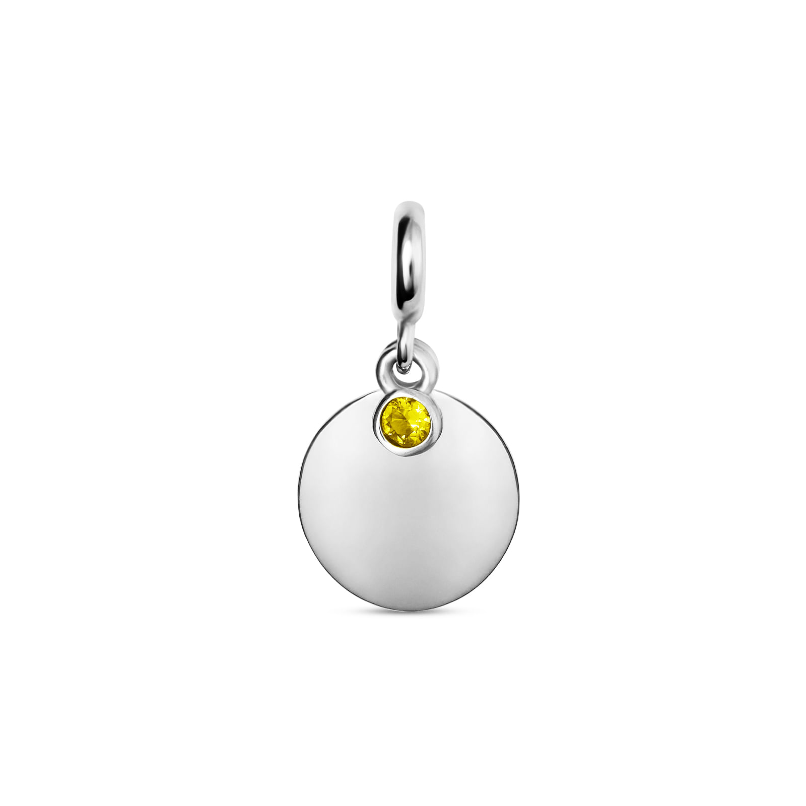 Pingente Life Personalizável em Prata 925 com Zircônia Amarela