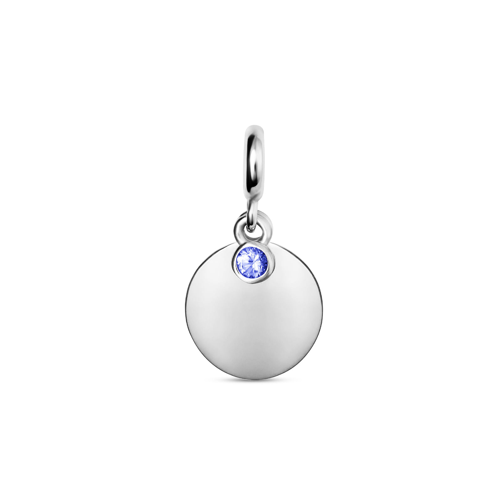 Pingente Life Personalizável em Prata 925 com Zircônia Azul