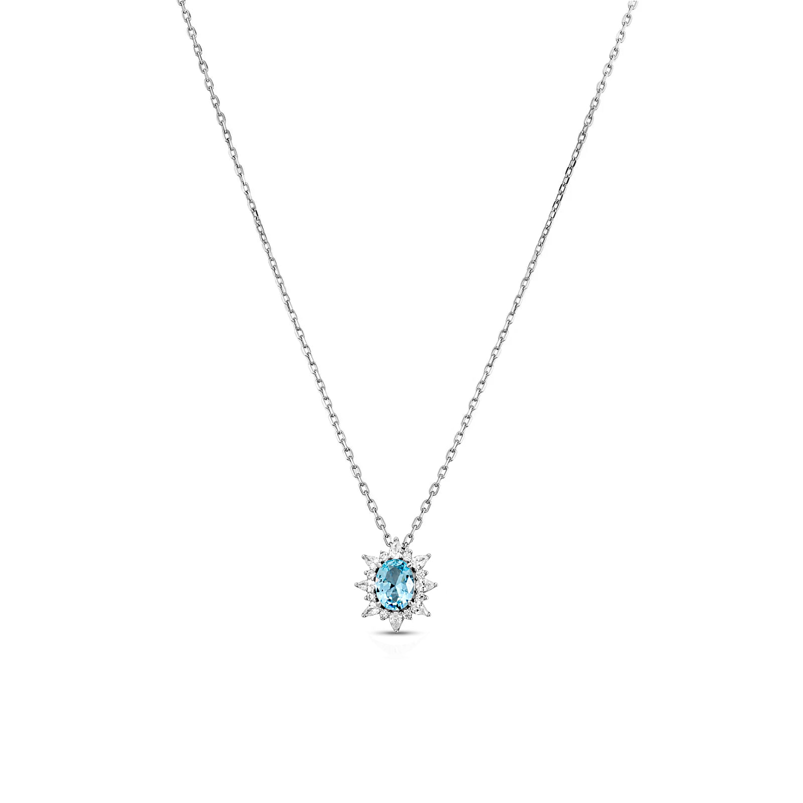 Colar Life Nuance em Prata 925 com Zircônia Azul e Incolor