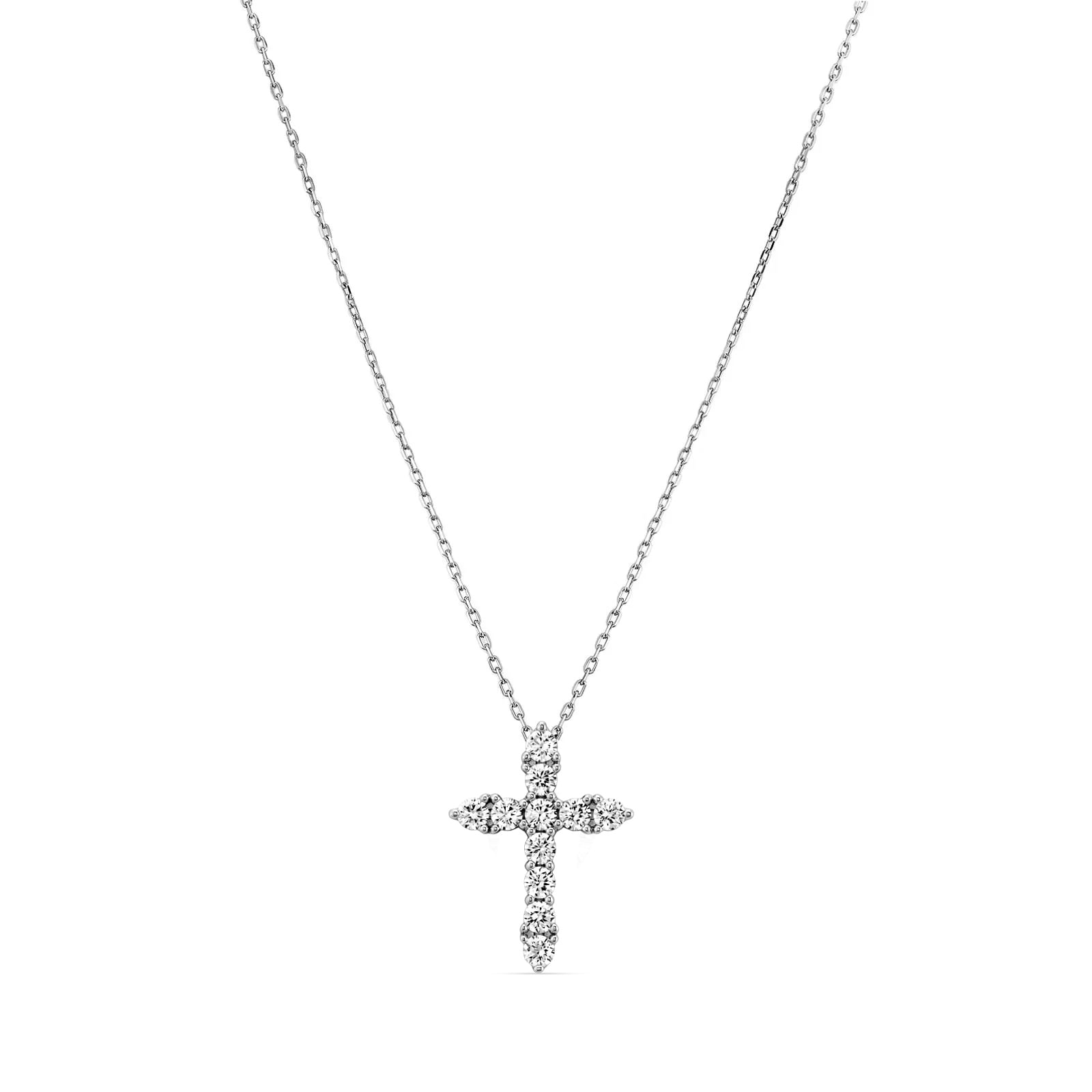 Colar Life Cruz em Prata 925 com Zircônia Incolor