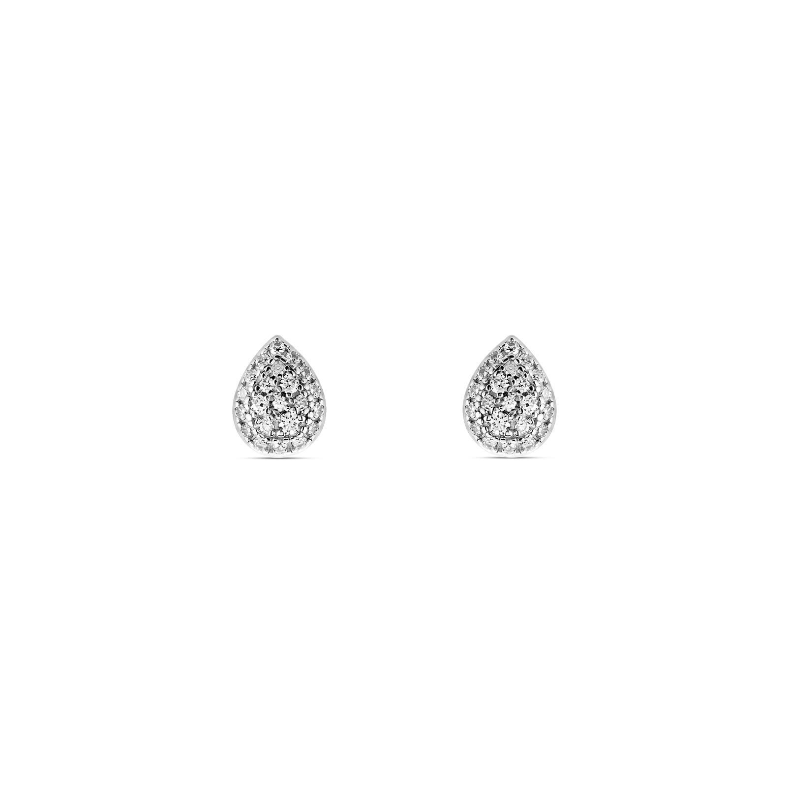 Brinco Life Pavê Gota em Prata 925 com Zircônia Incolor