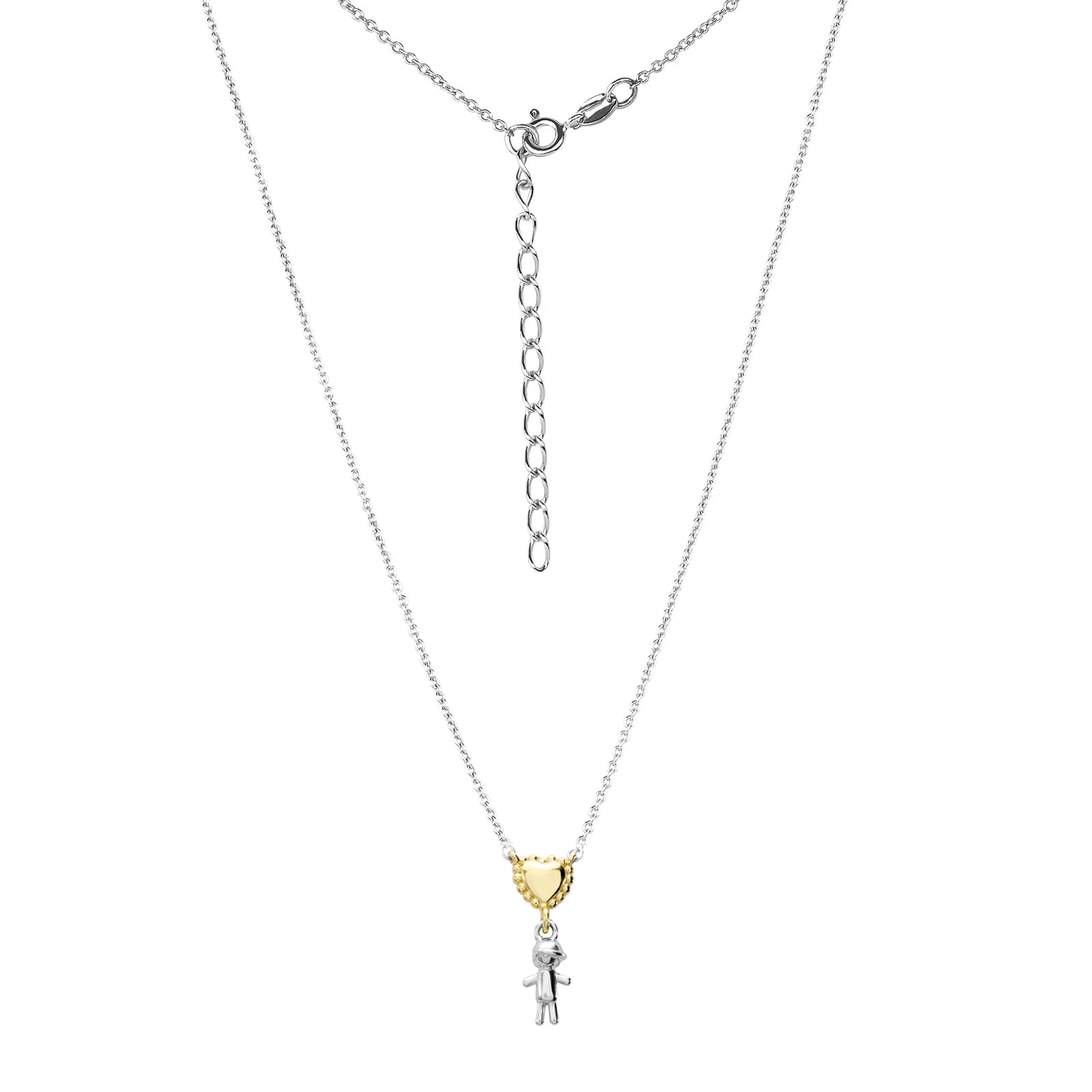 Colar Life Mama Menino em Prata 925 com Banho de Ouro Amarelo 18k, 45cm