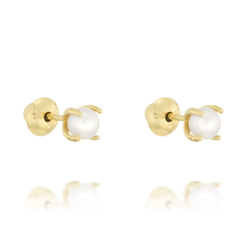 Brinco Baby em Ouro Amarelo 18k com Pérola