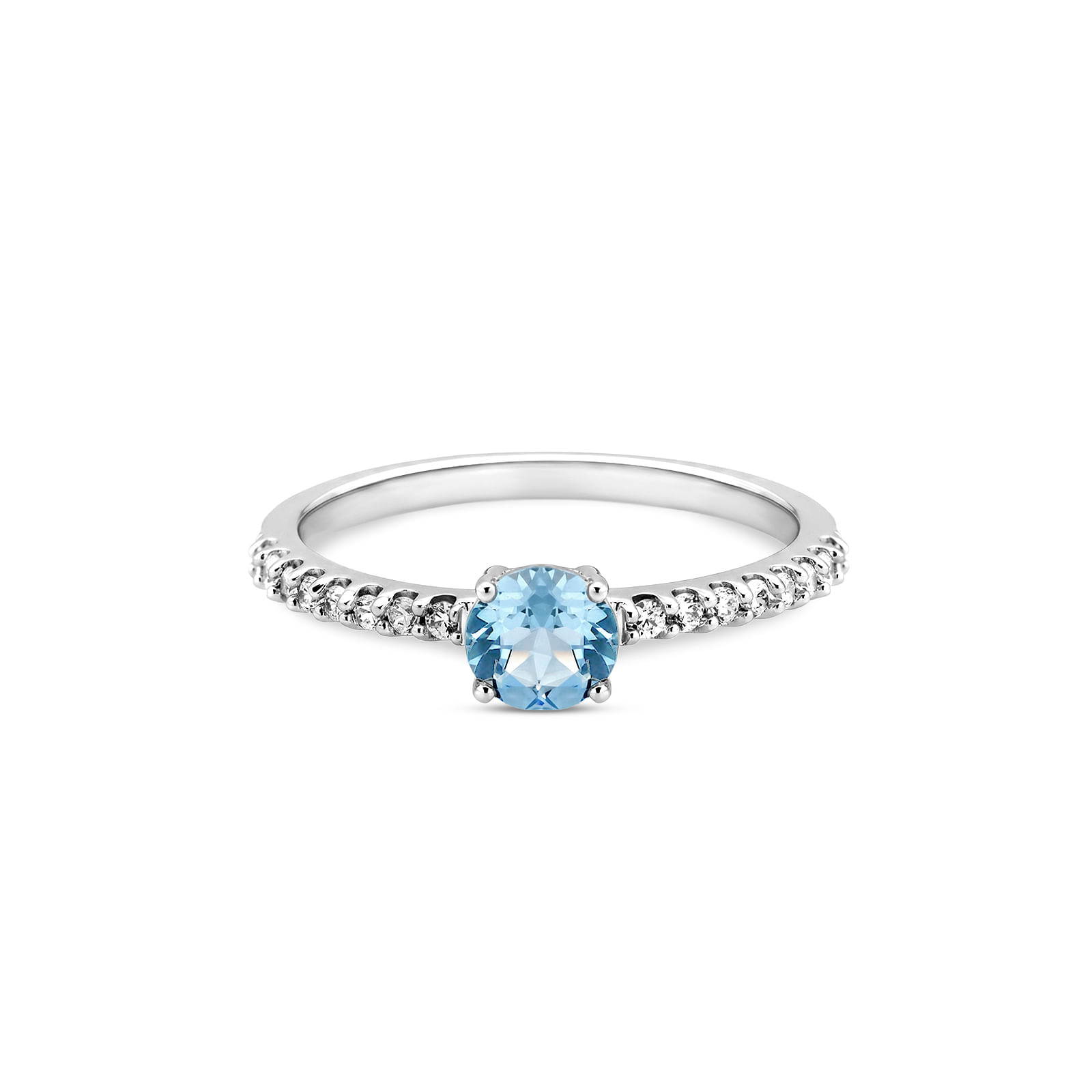 Anel Life em Prata 925 com Zircônia Azul e Incolor